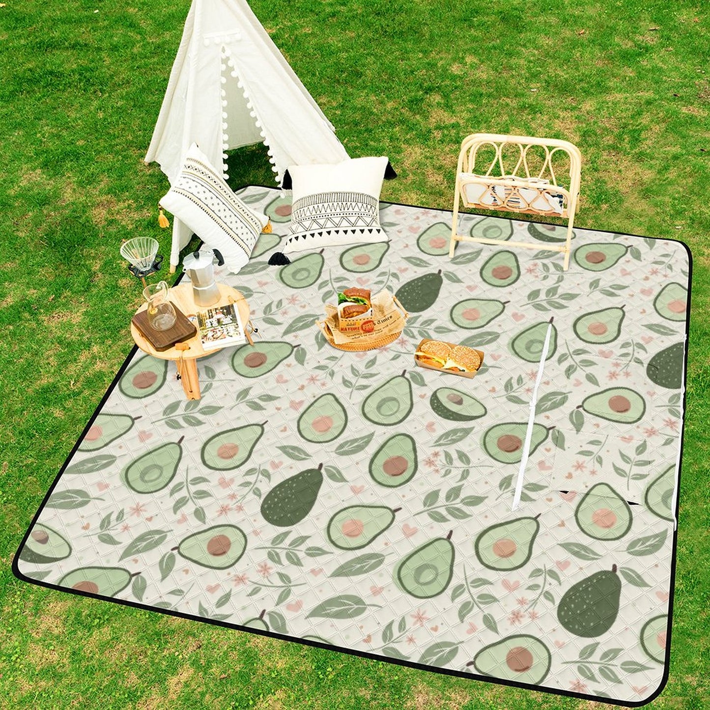 Zipper Foldable Picnic Mat- 79"x79"/200x200cm