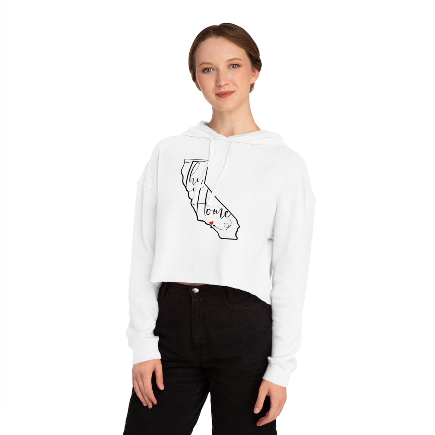 FUNDRAISER: “This is home California women’s Cropped Hooded Sweatshirt
