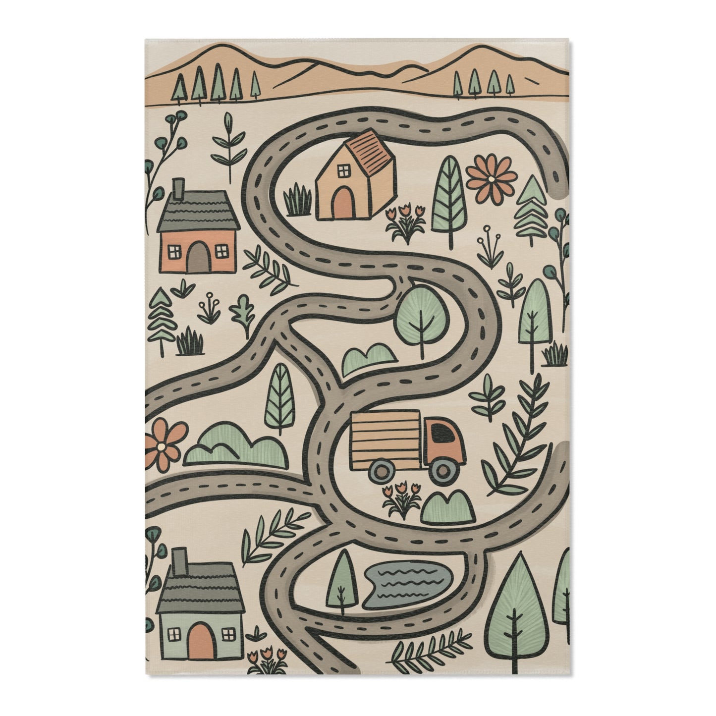 Cozy Landscape Area Rug - Farmhouse Decor for Home