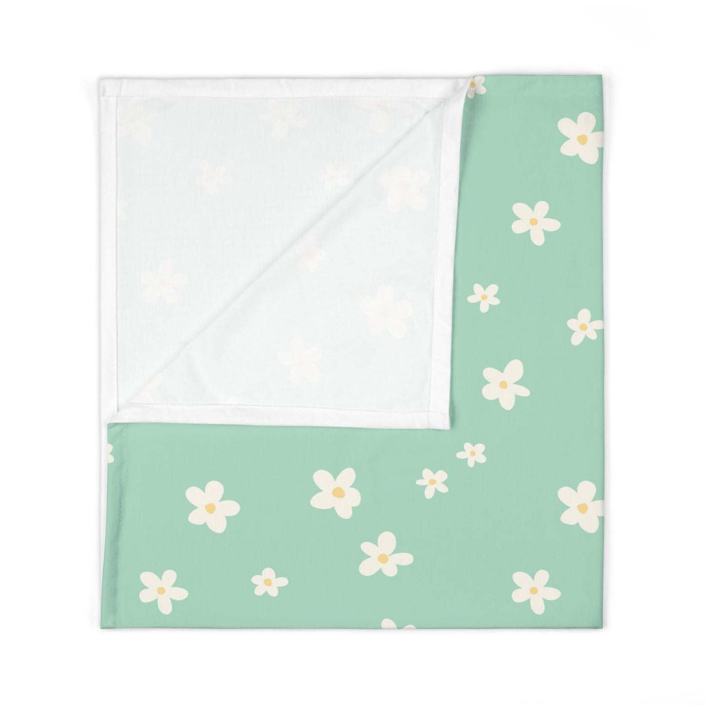 Sage Daisy Nature-Inspired Baby Swaddle Blanket - Soft and Cozy for Newborns
