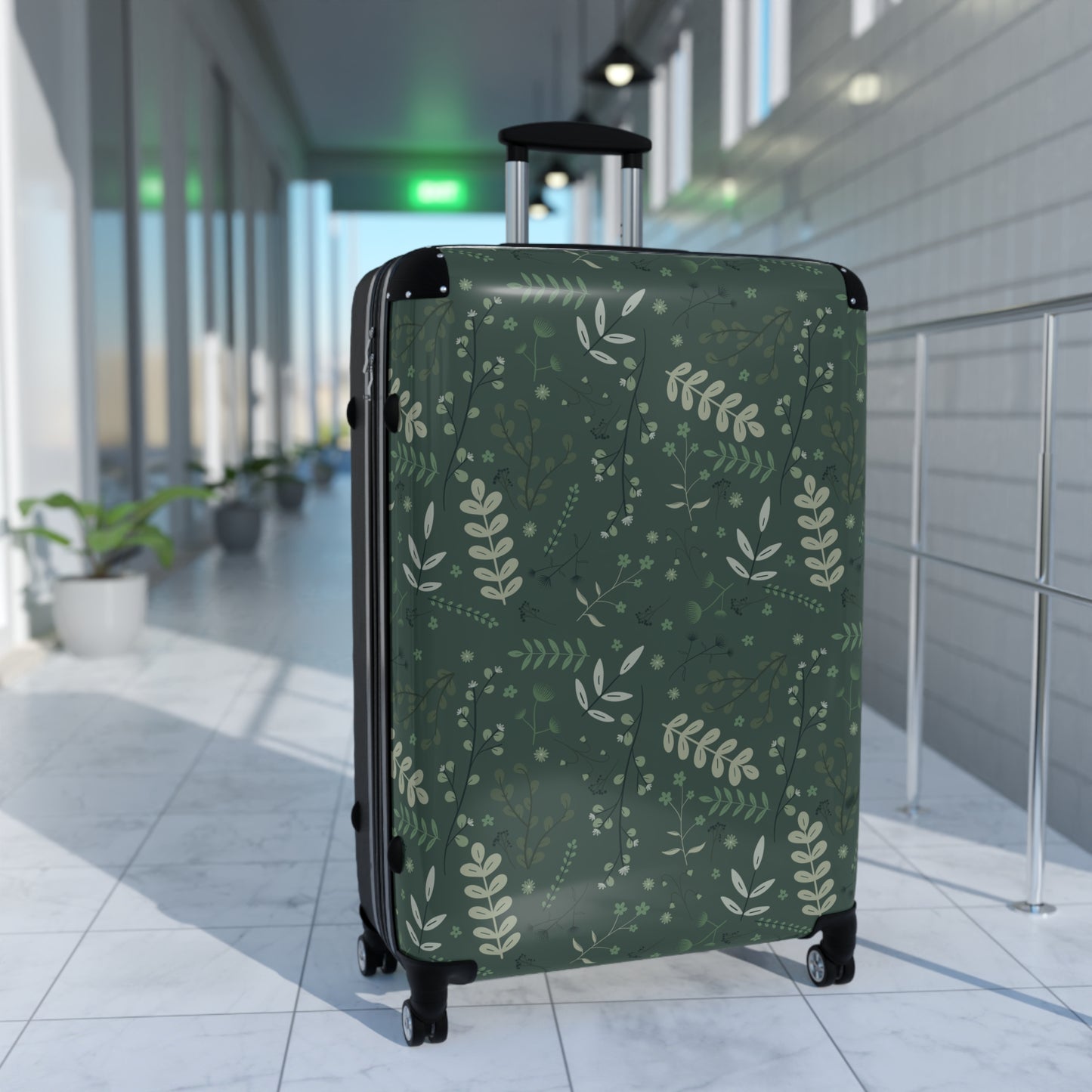 Botanical Print Suitcase - Stylish Travel Luggage for Adventurers