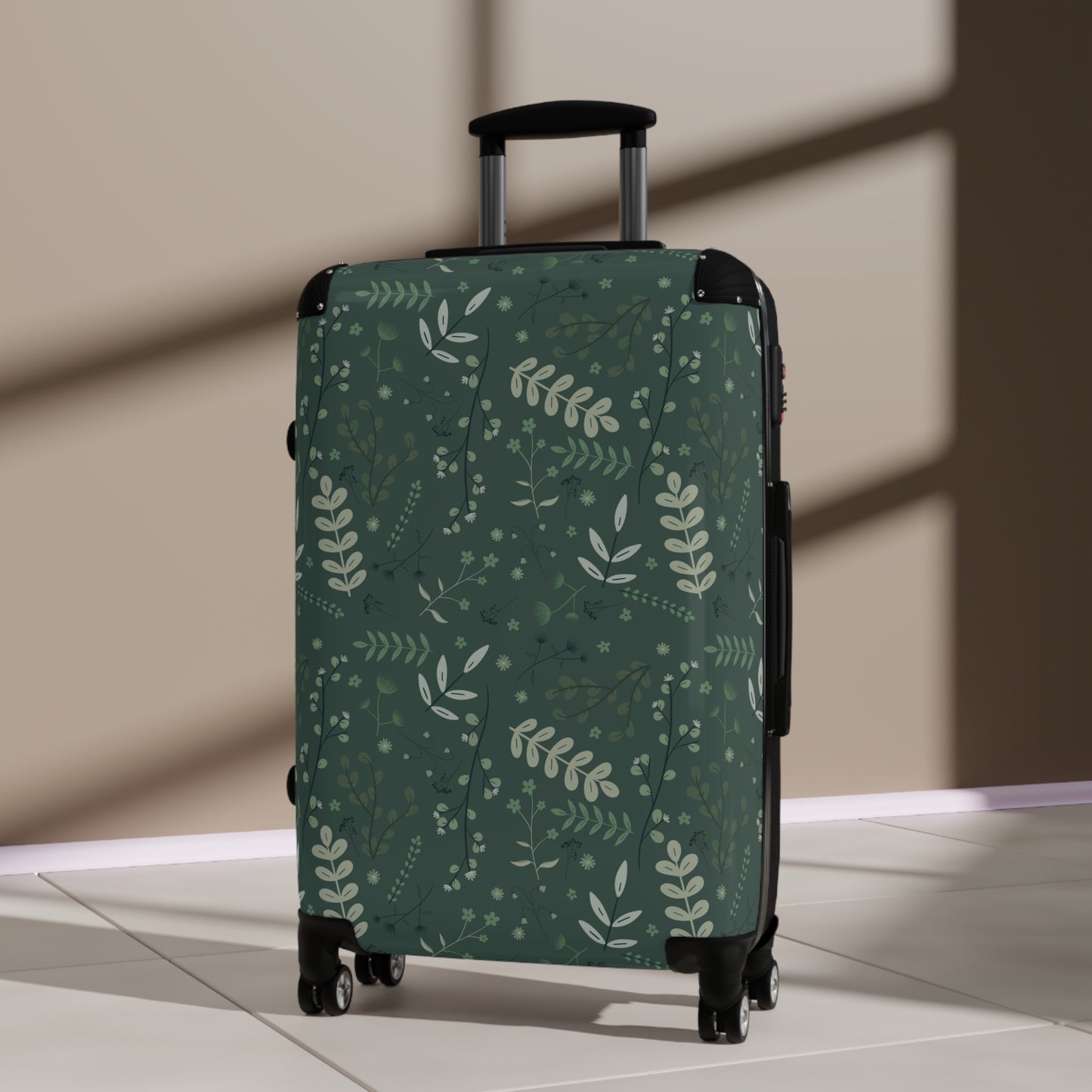 Botanical Print Suitcase - Stylish Travel Luggage for Adventurers