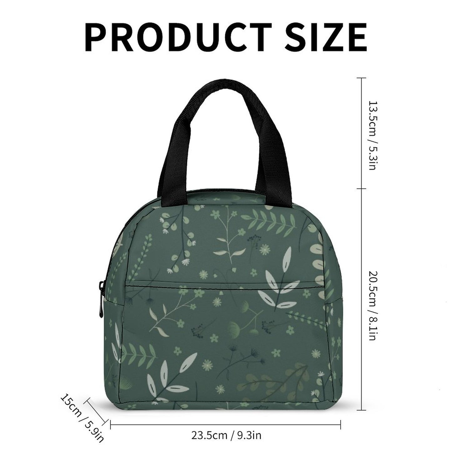 Insulated Lunch Bag with Pocket | Whispering Greens – Forest