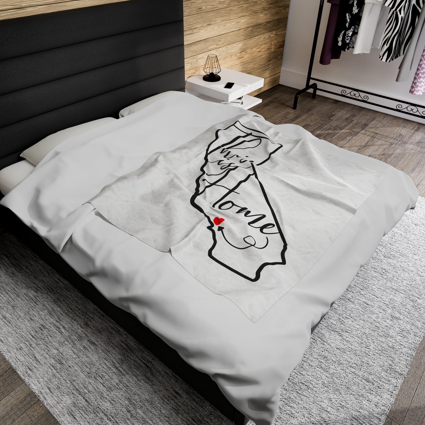 FUNDRAISER: Cozy California Inspired Velveteen Plush Blanket - 'This is Home'