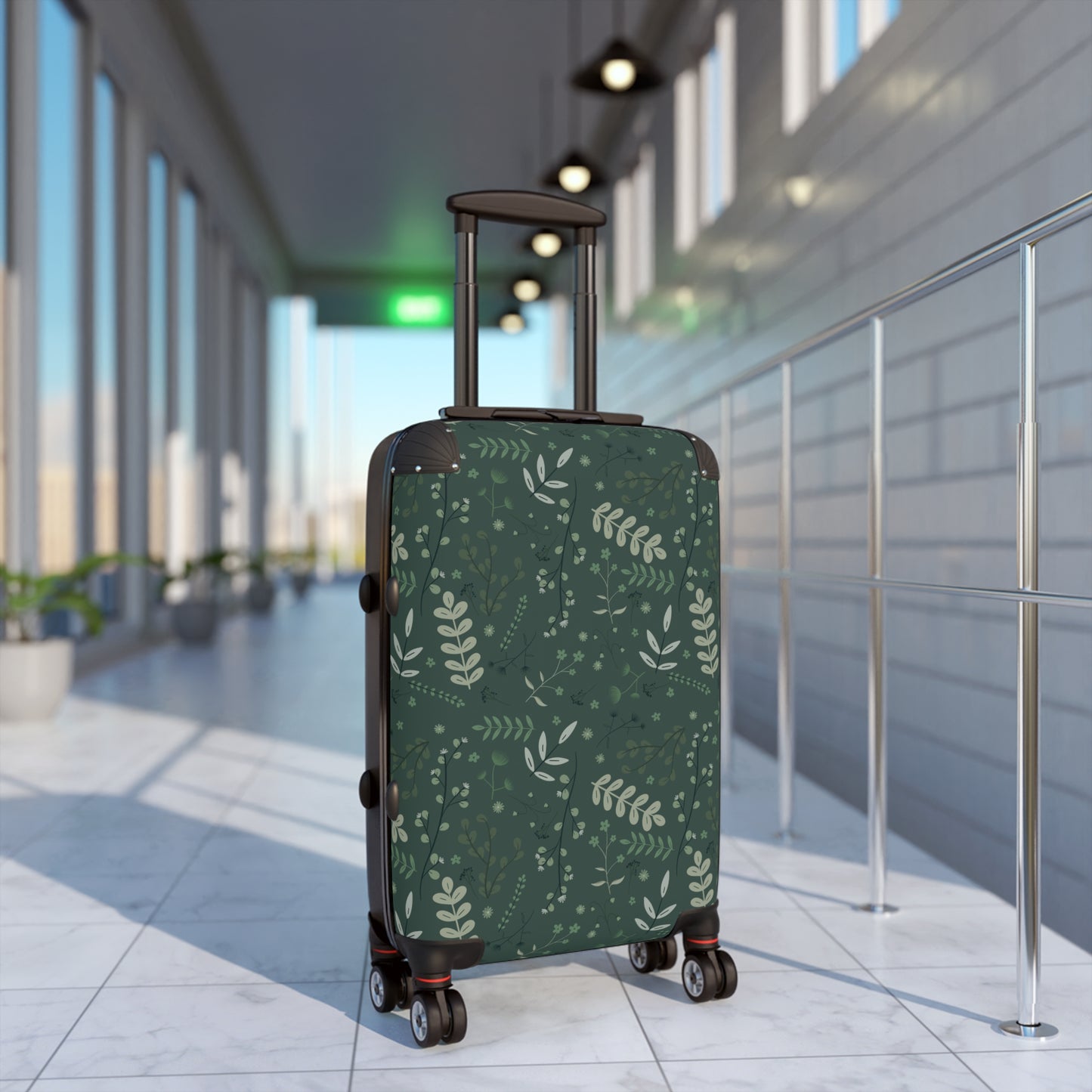 Botanical Print Suitcase - Stylish Travel Luggage for Adventurers