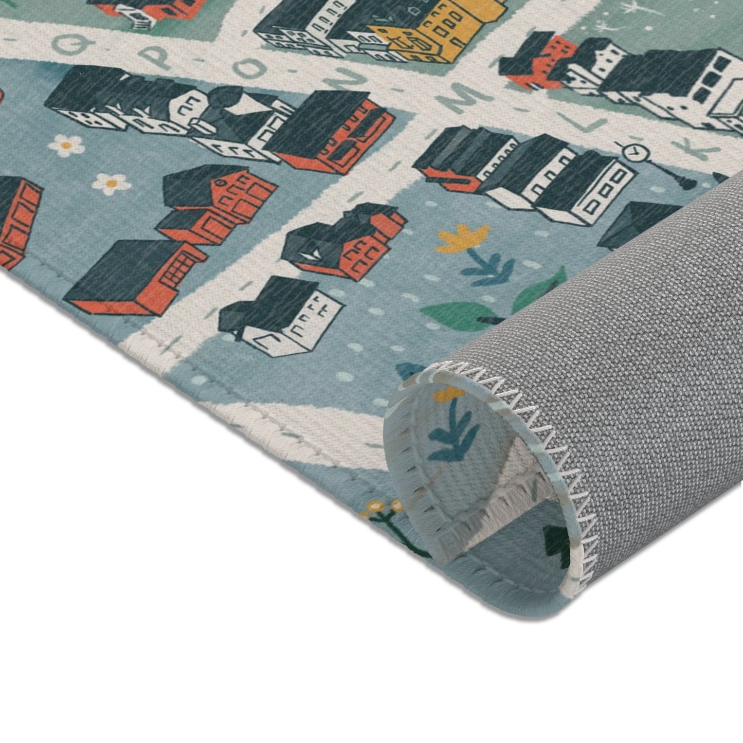 Whimsical Neighborhood Map Activity Area Rug - Cozy Home Décor for kids room