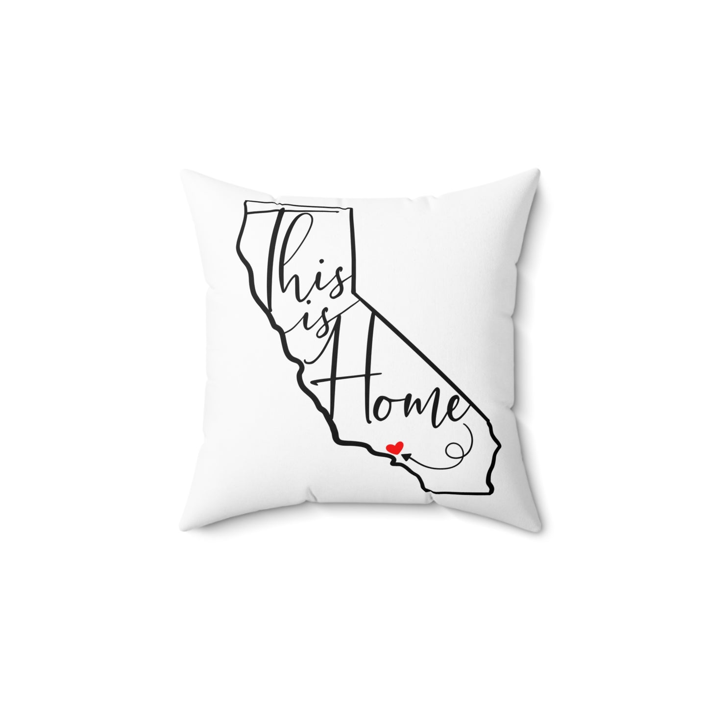 FUNDRAISER: “This is home” California Home Decorative Pillow | Cozy Accent Cushion with Heart Design