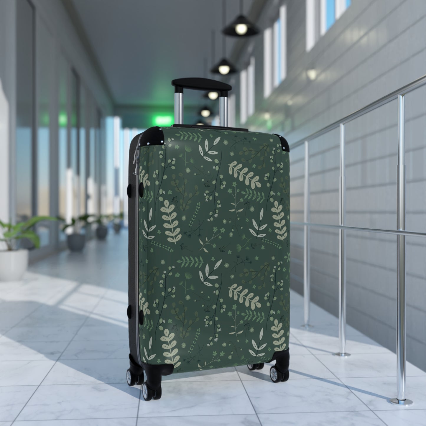 Botanical Print Suitcase - Stylish Travel Luggage for Adventurers