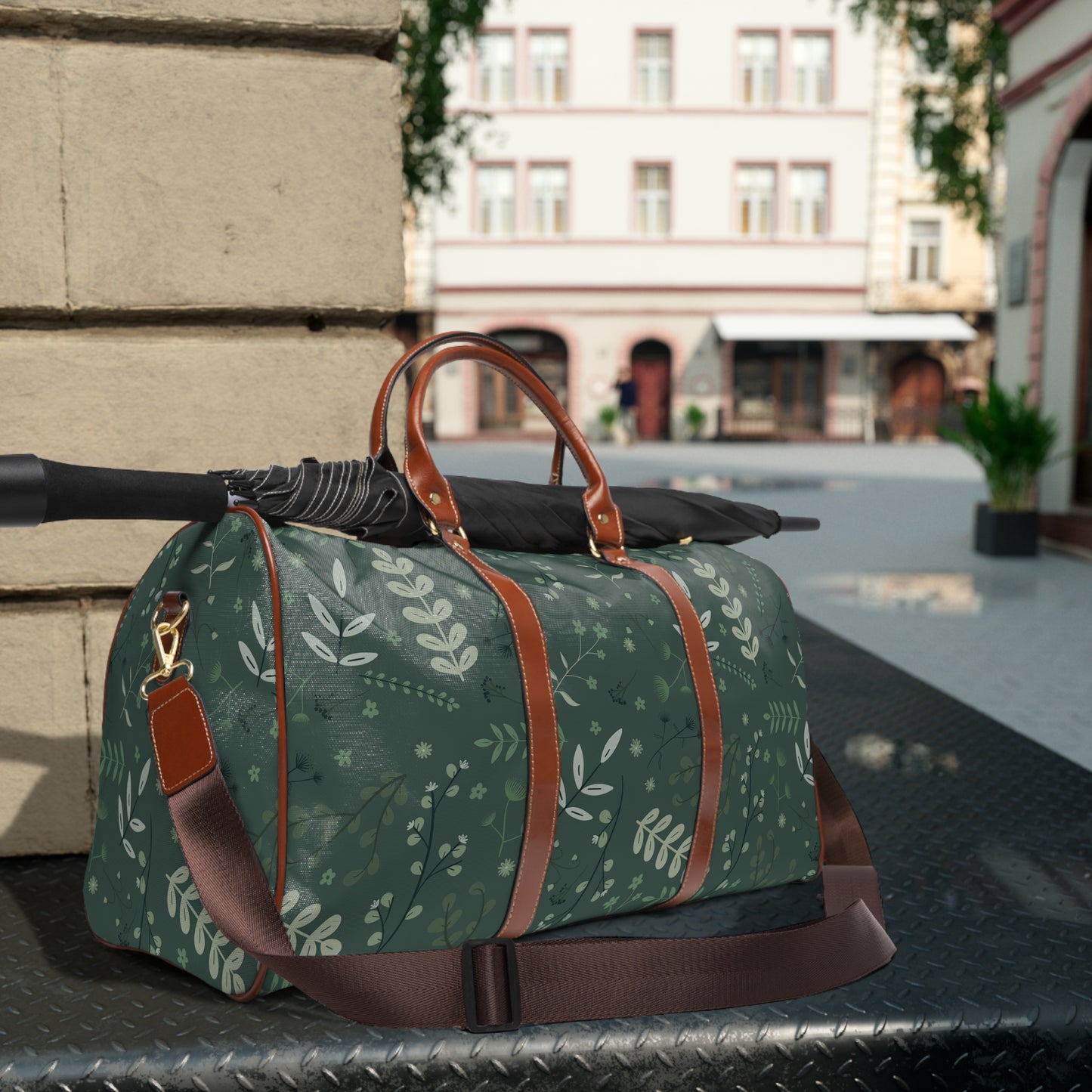 Eco-Friendly Waterproof Travel Bag with Floral Design