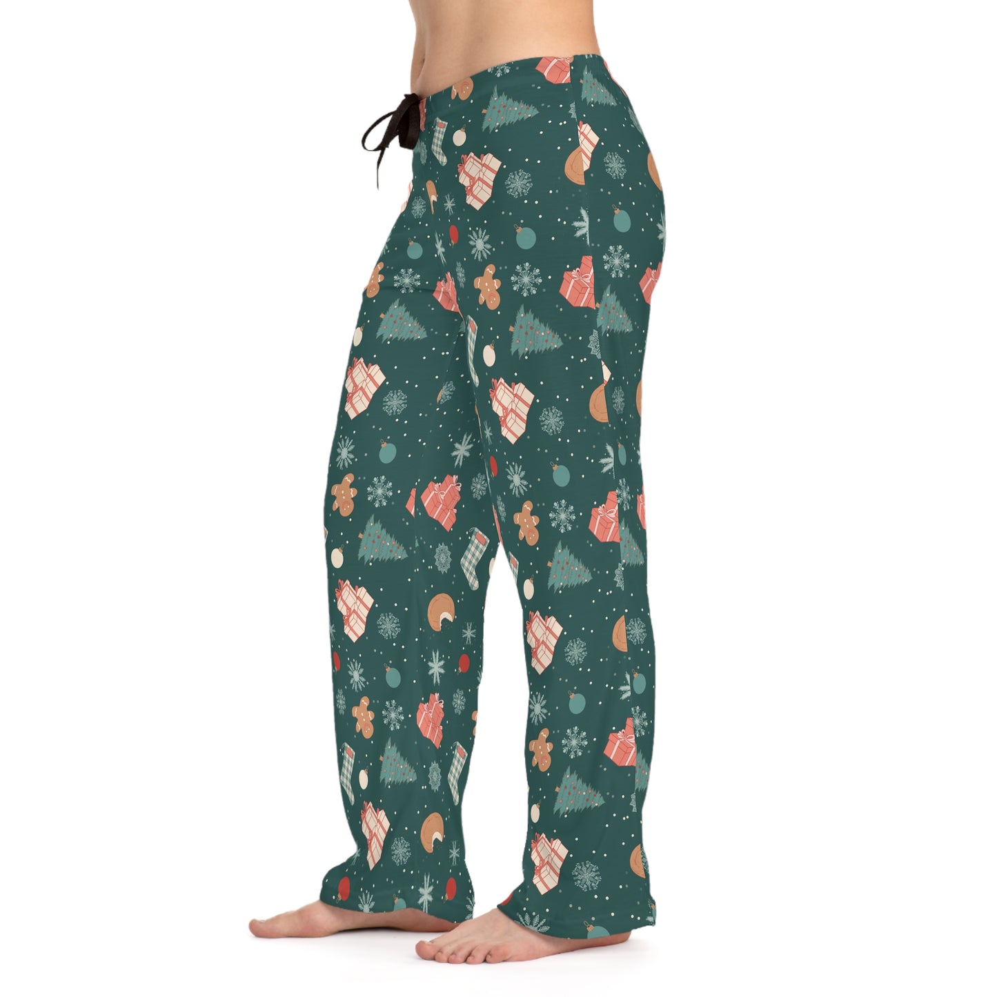 Cozy Women's Pajama Pants with Holiday Print - Christmas Style