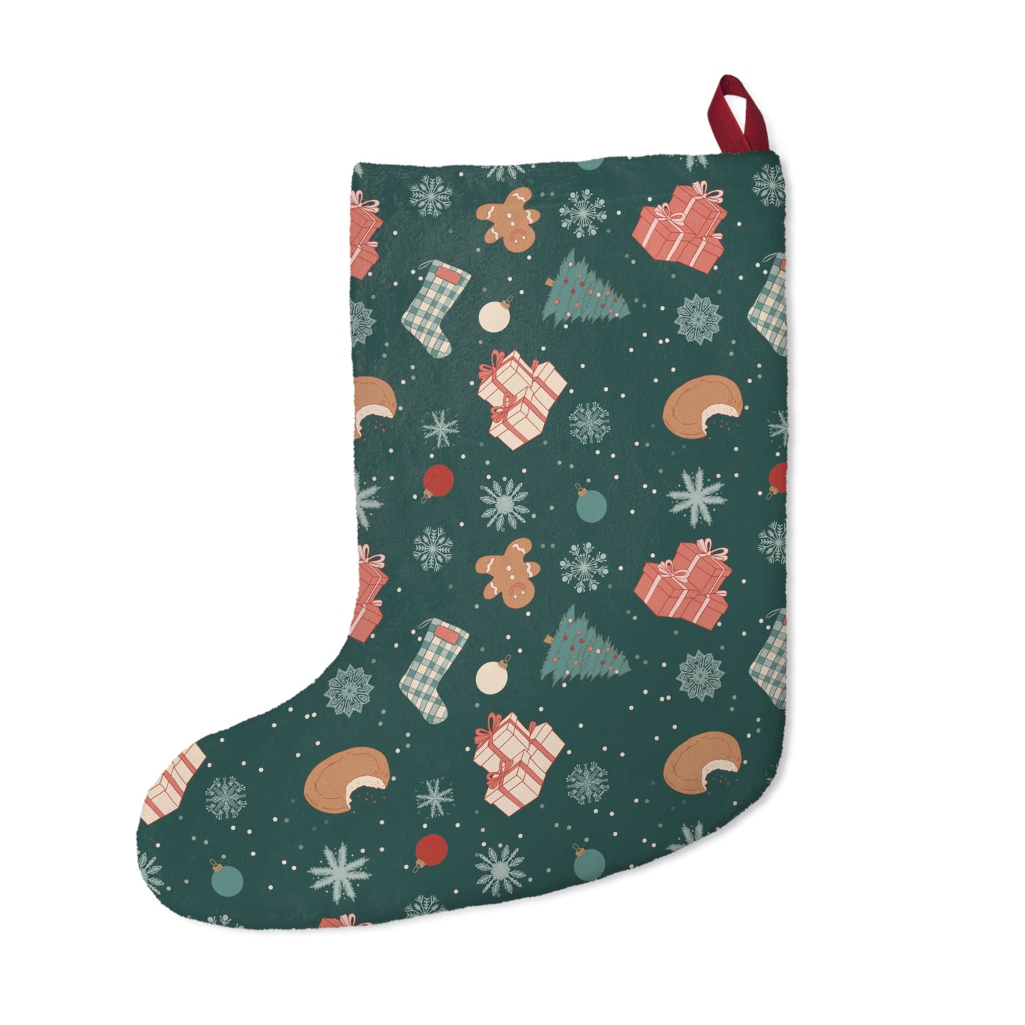 Festive Christmas Stocking with Gifts and Ornaments