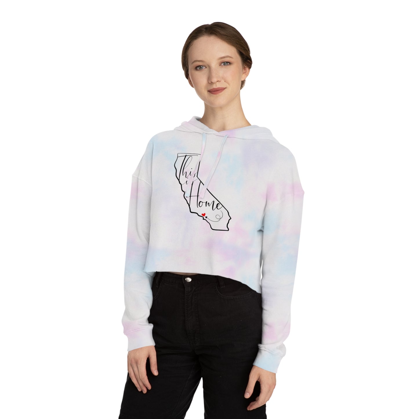 FUNDRAISER: “This is home California women’s Cropped Hooded Sweatshirt