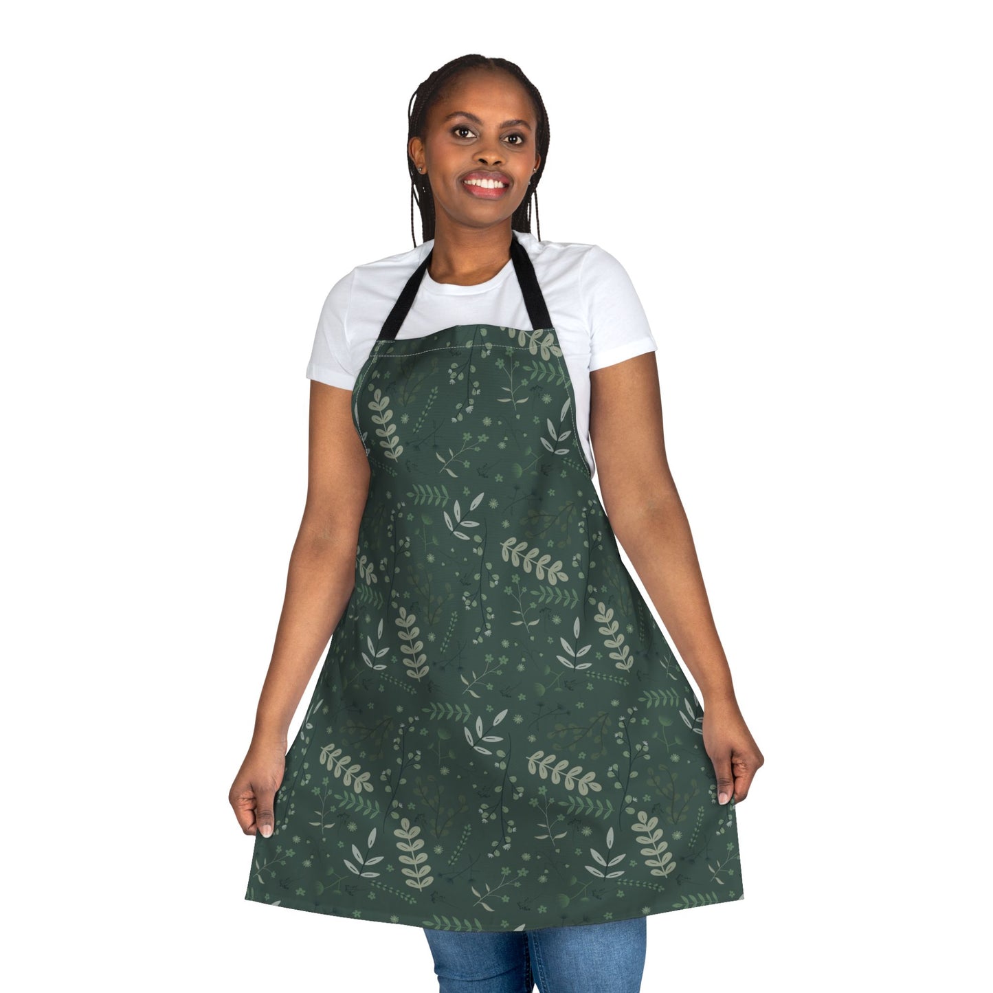 Floral Kitchen Apron with 5-Color Straps - Perfect for Cooking & Baking