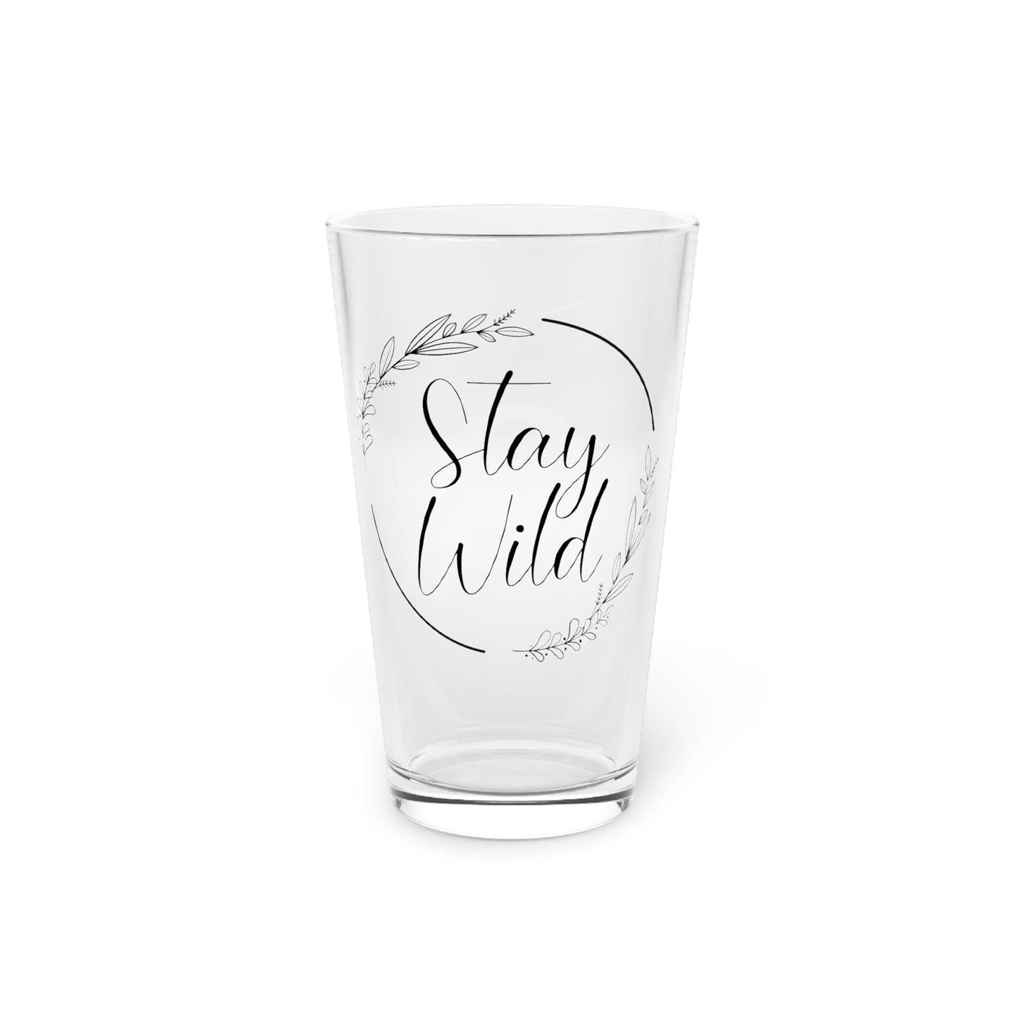 Stay Wild 16oz Pint Glass - Perfect for Outdoor Enthusiasts and Celebrations