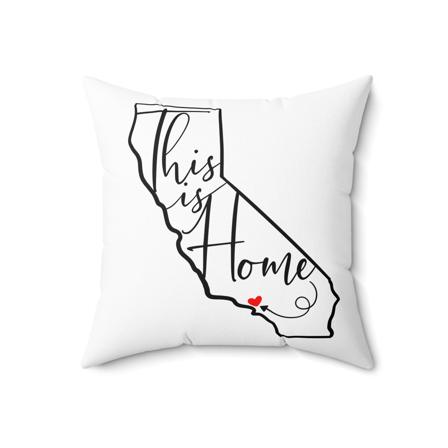 FUNDRAISER: “This is home” California Home Decorative Pillow | Cozy Accent Cushion with Heart Design