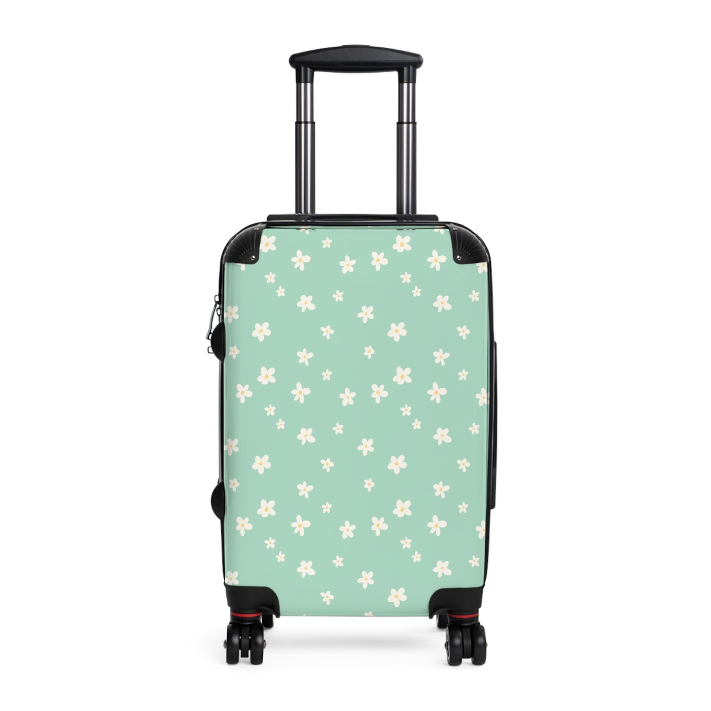 Sage Daisy Print Suitcase - Stylish Travel Luggage for Adventurers