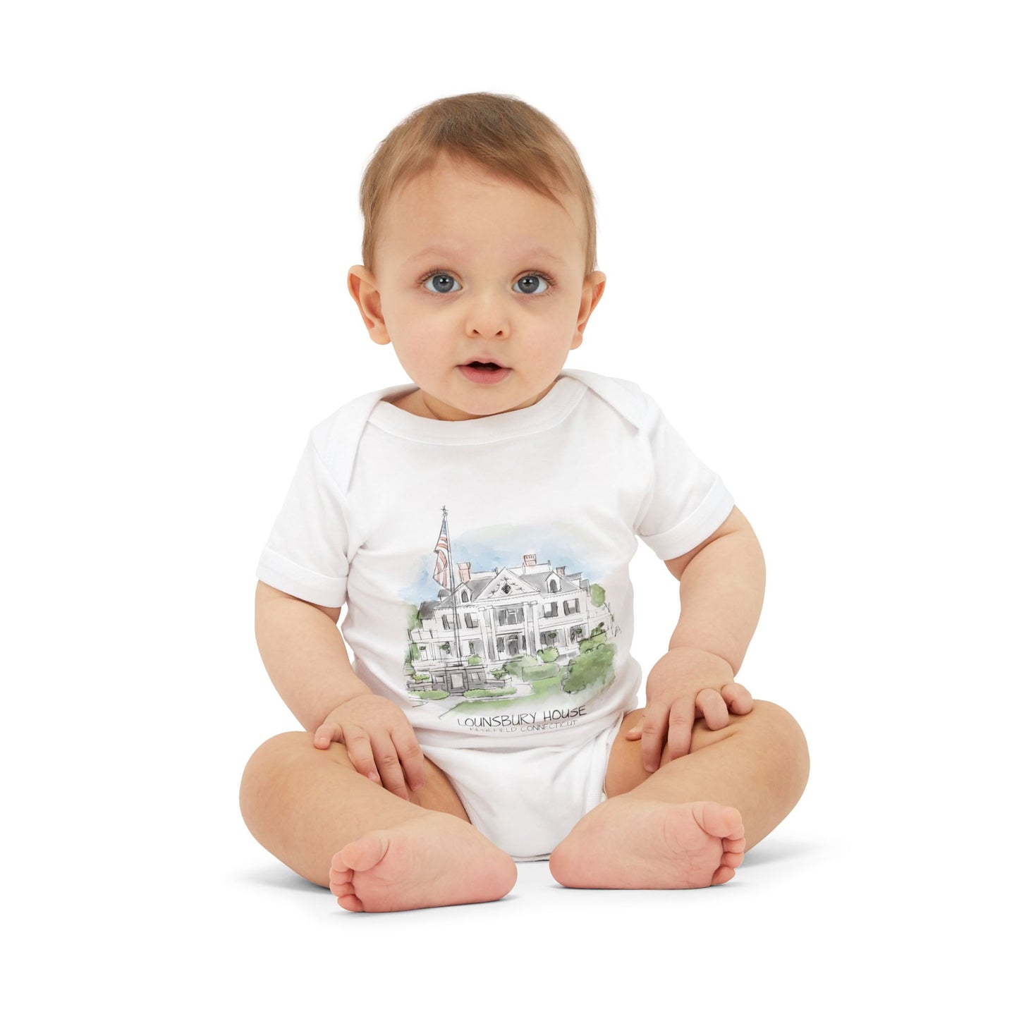 Infant Jersey One Piece with Lounsbury House Design - Perfect Gift for New Parents!