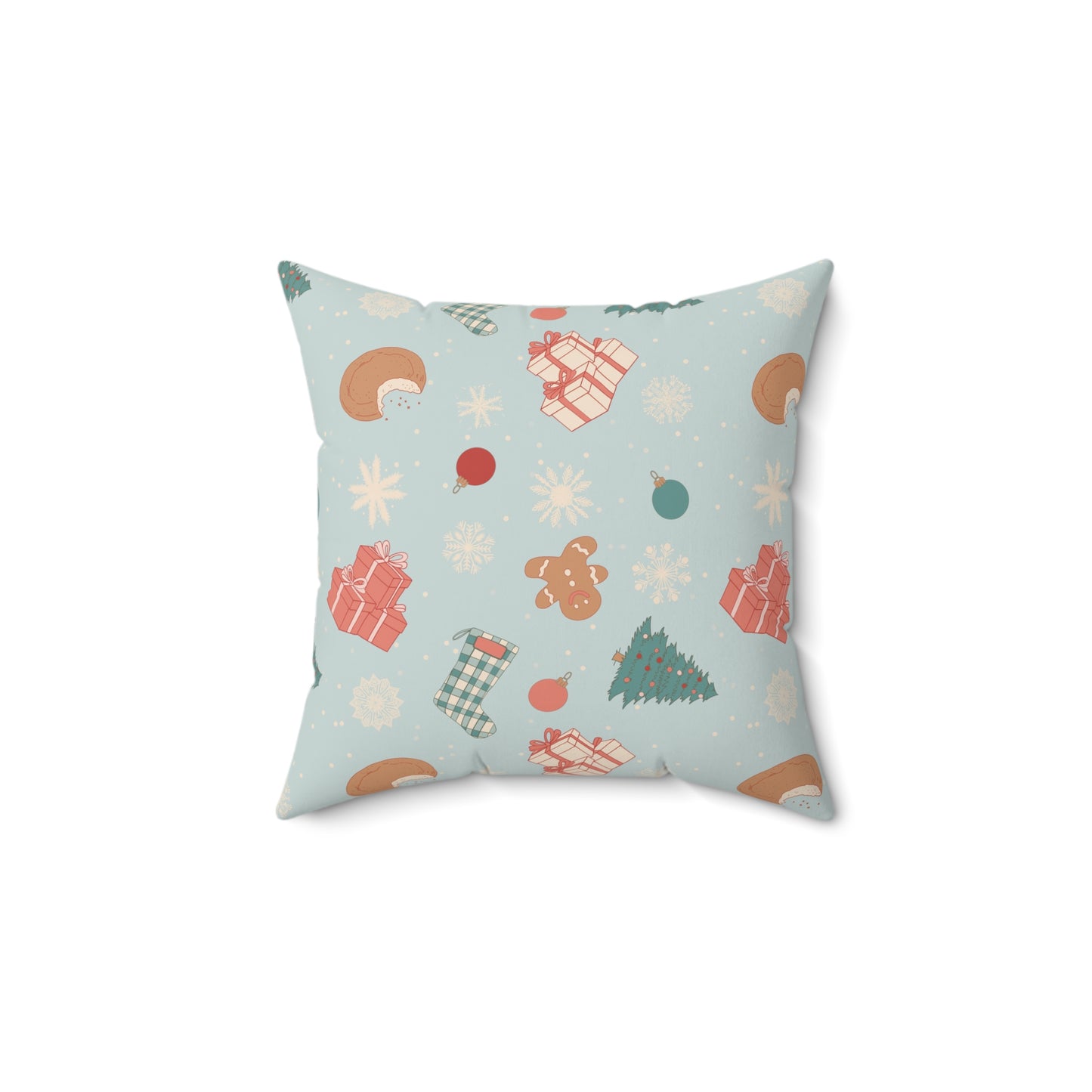 Cozy Holiday Decor Pillow – Festive Gifts & Gingerbread Design