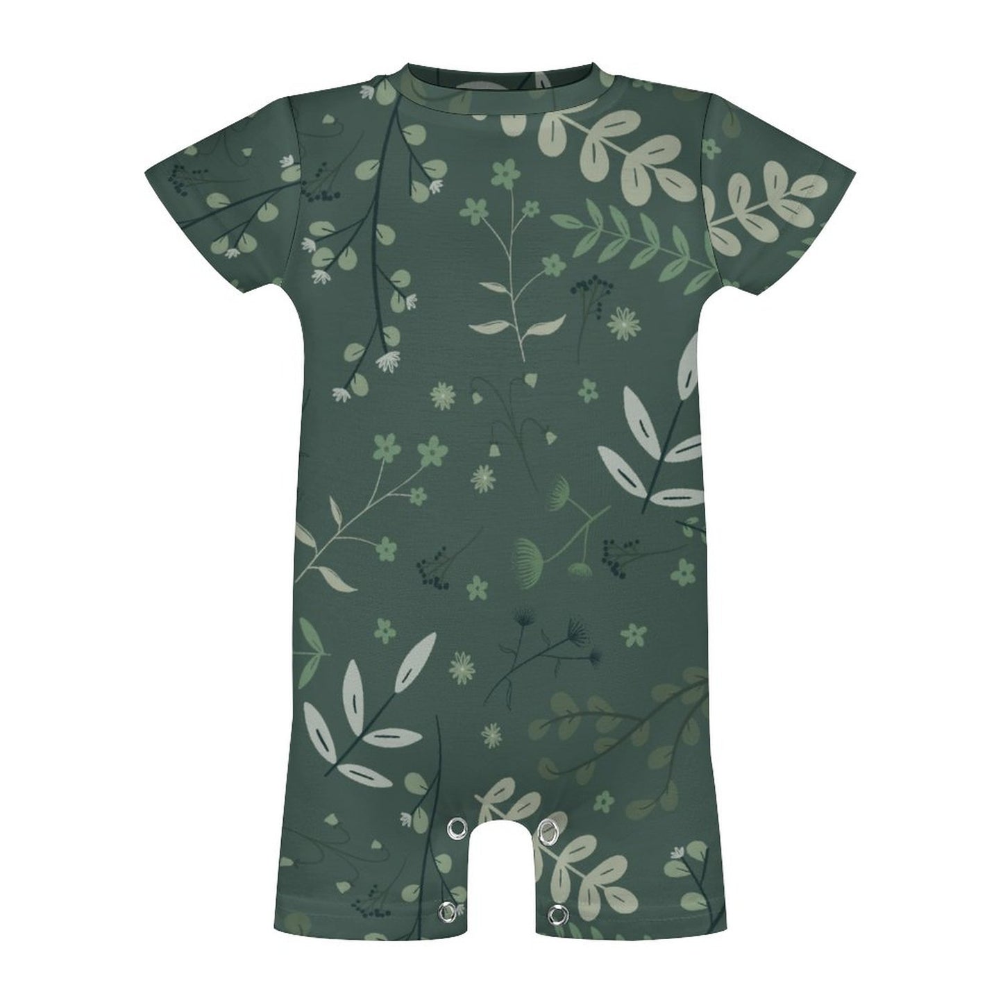 Short Sleeve Baby Bodysuit Romper | Whispering Greens – Forest