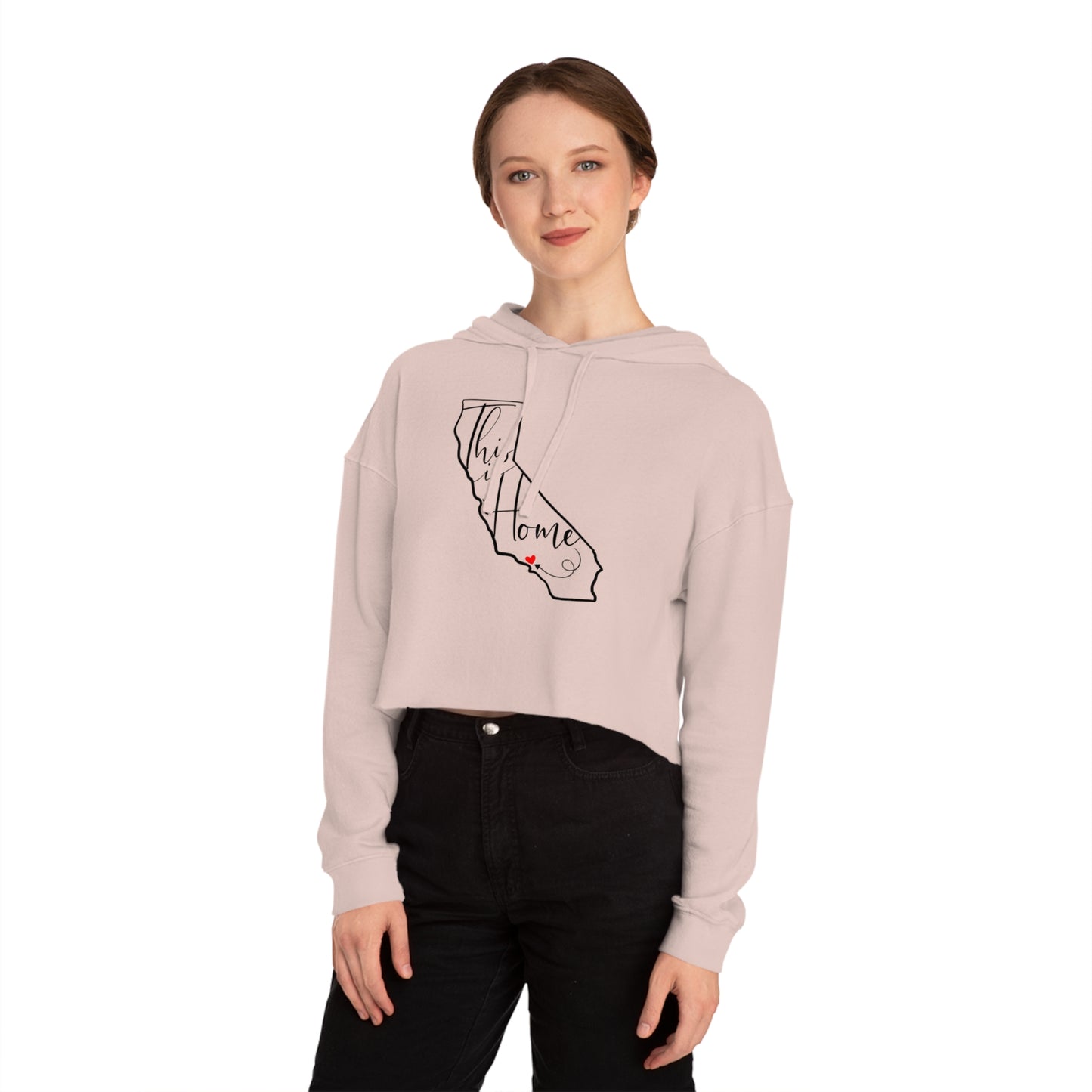 FUNDRAISER: “This is home California women’s Cropped Hooded Sweatshirt