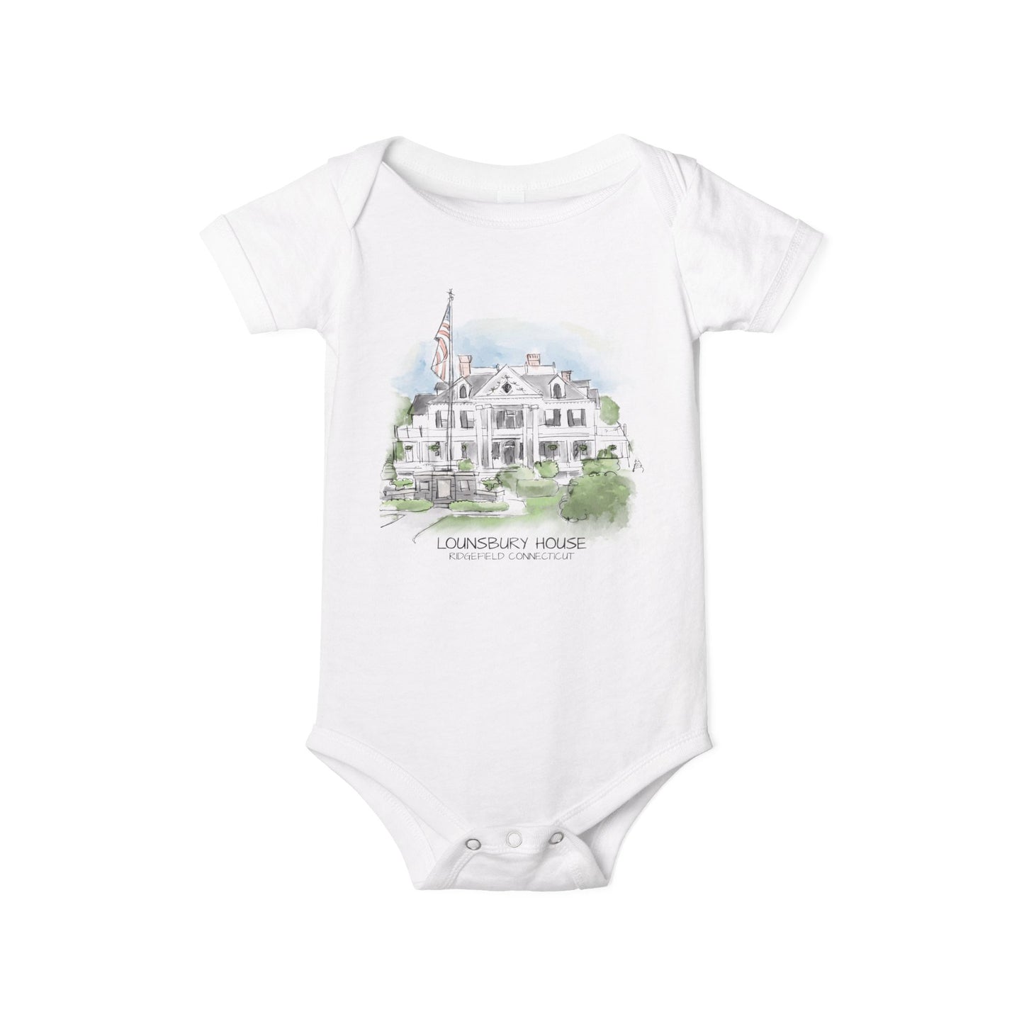 Infant Jersey One Piece with Lounsbury House Design - Perfect Gift for New Parents!