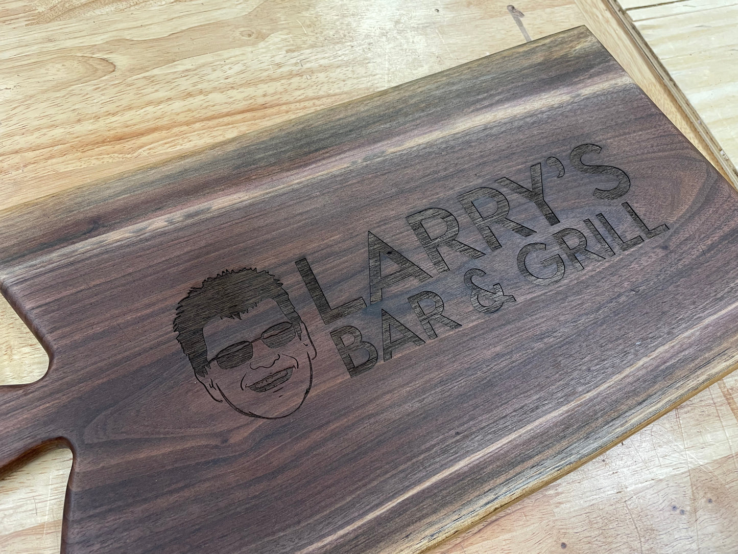 Custom Walnut Cutting Board - Personalize with a Face and Name