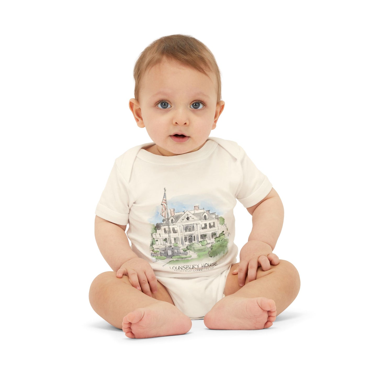 Infant Jersey One Piece with Lounsbury House Design - Perfect Gift for New Parents!