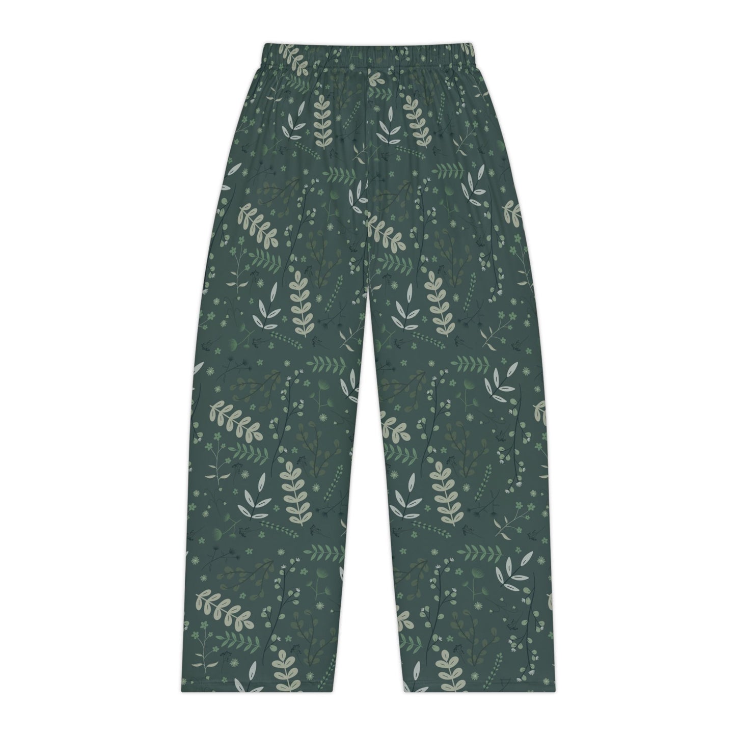 Cozy Women's Pajama Pants with Green Leaf Print | Comfortable Sleepwear for Relaxation & Home