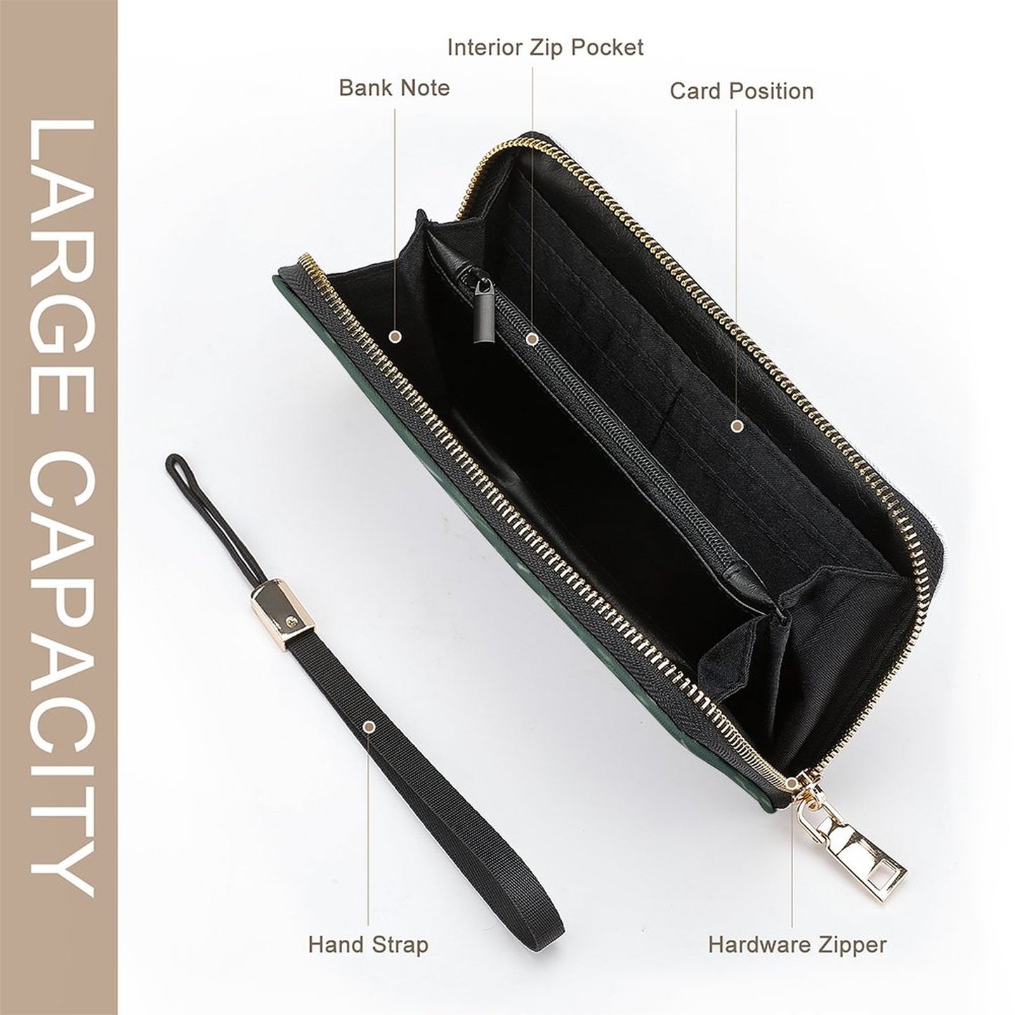 Vertical Wristlet Wallet | Whispering Greens – Forest