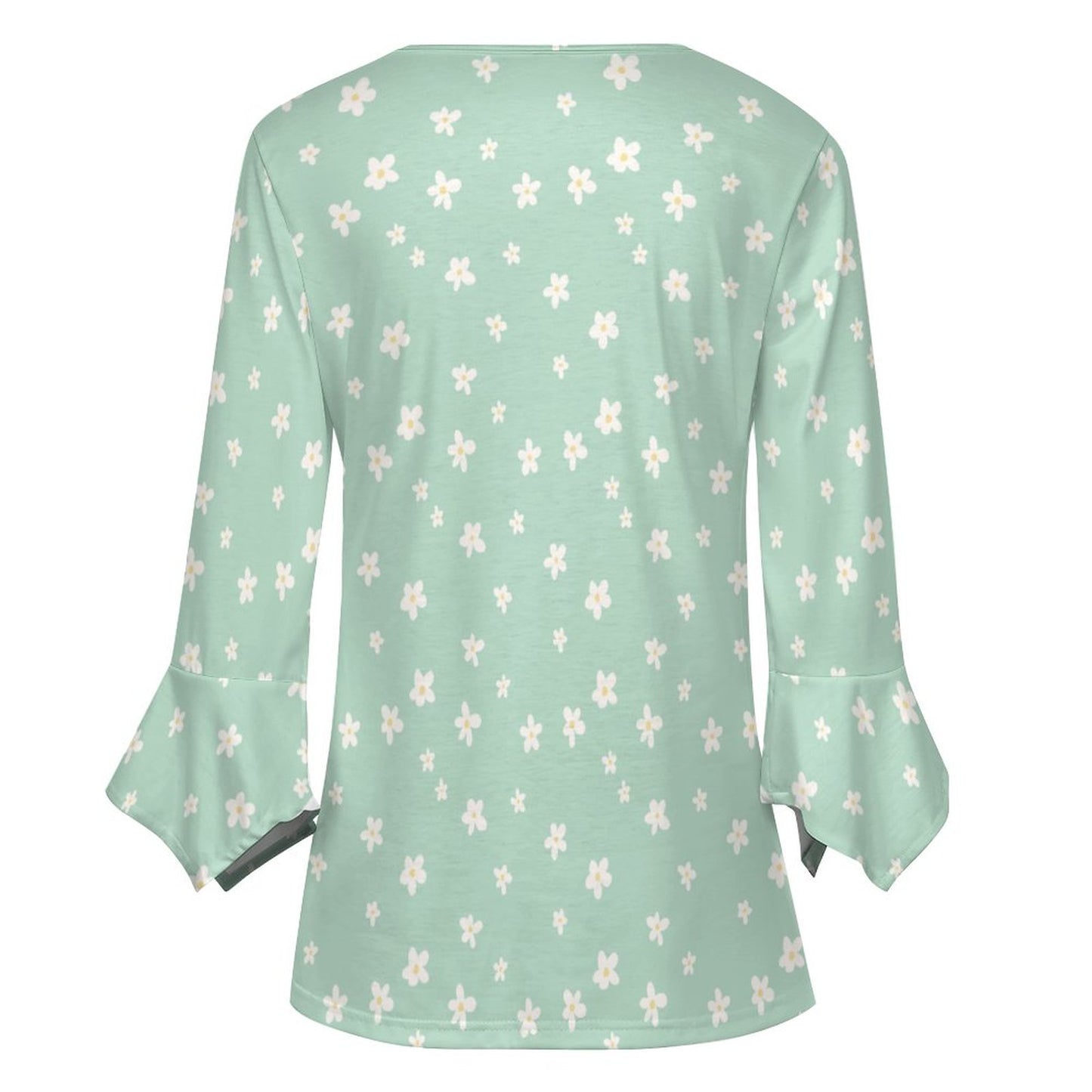 V-neck Women Top with Quarter Sleeve DS20150 (All-Over Printing)