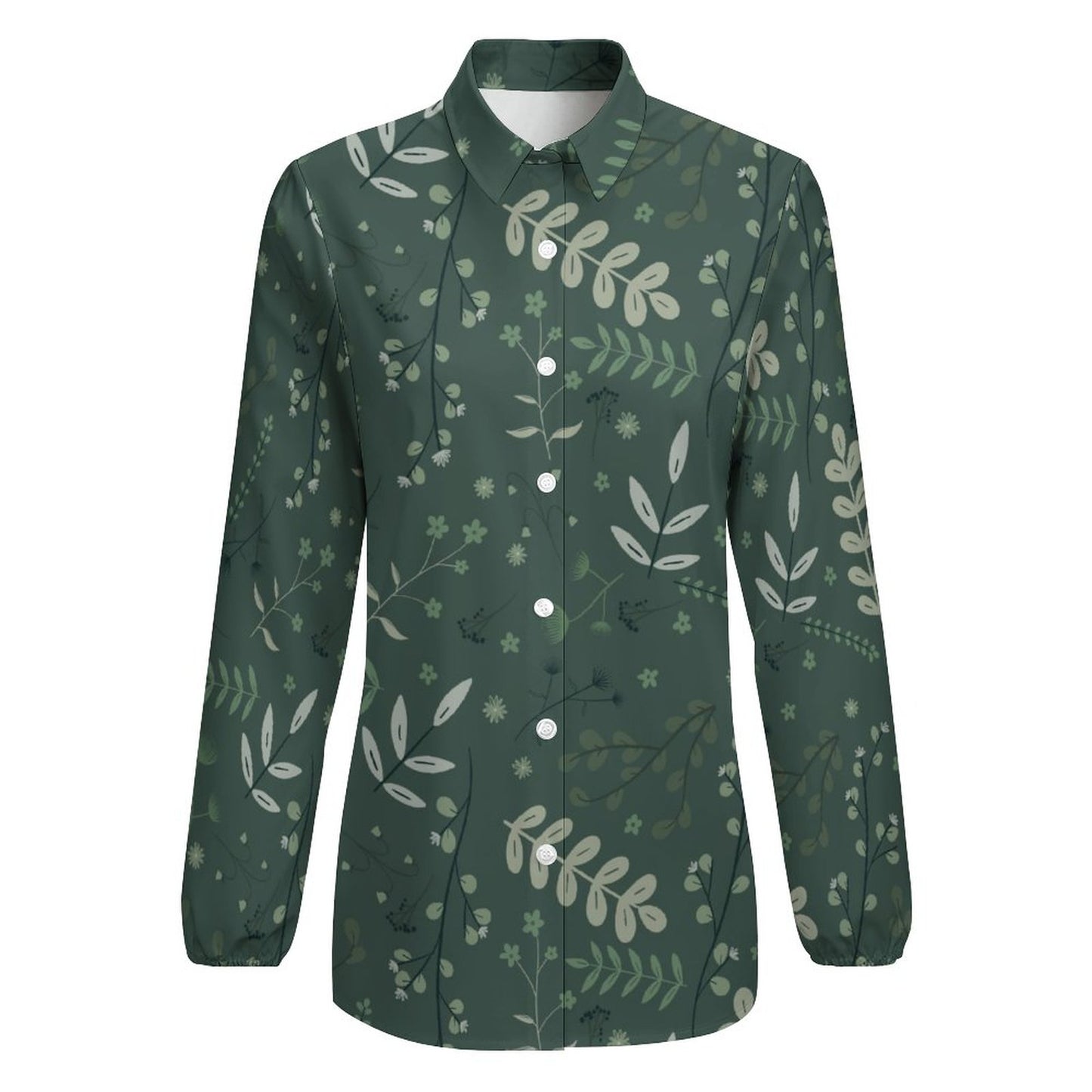 Casual Long Sleeve Button up Shirt | Whispering Greens – Forest
