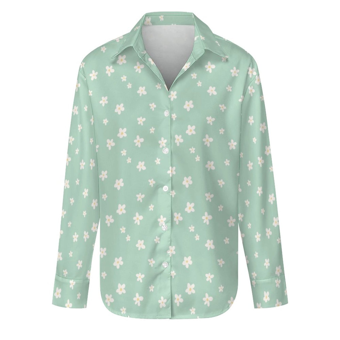 Women's Flower Blouse Long Sleeve DS20079 (All-Over Printing)
