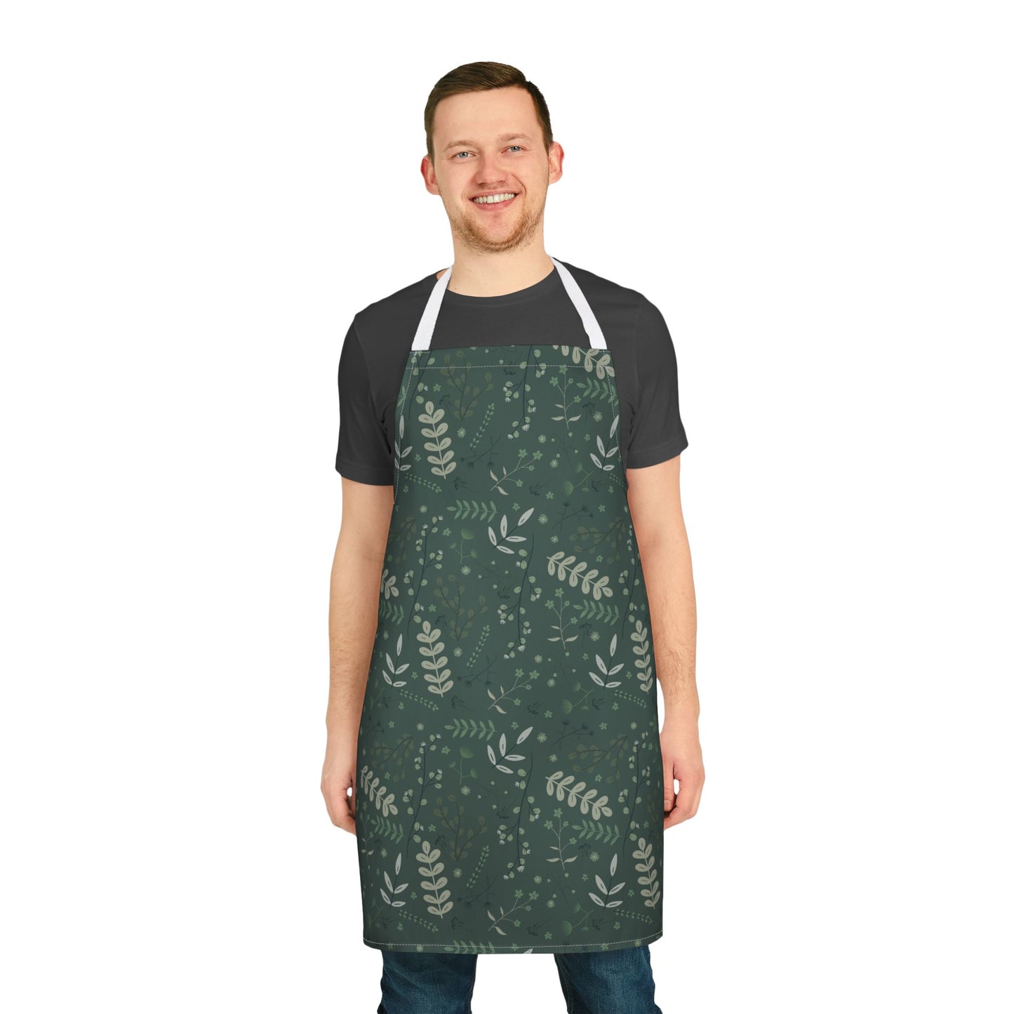 Floral Kitchen Apron with 5-Color Straps - Perfect for Cooking & Baking