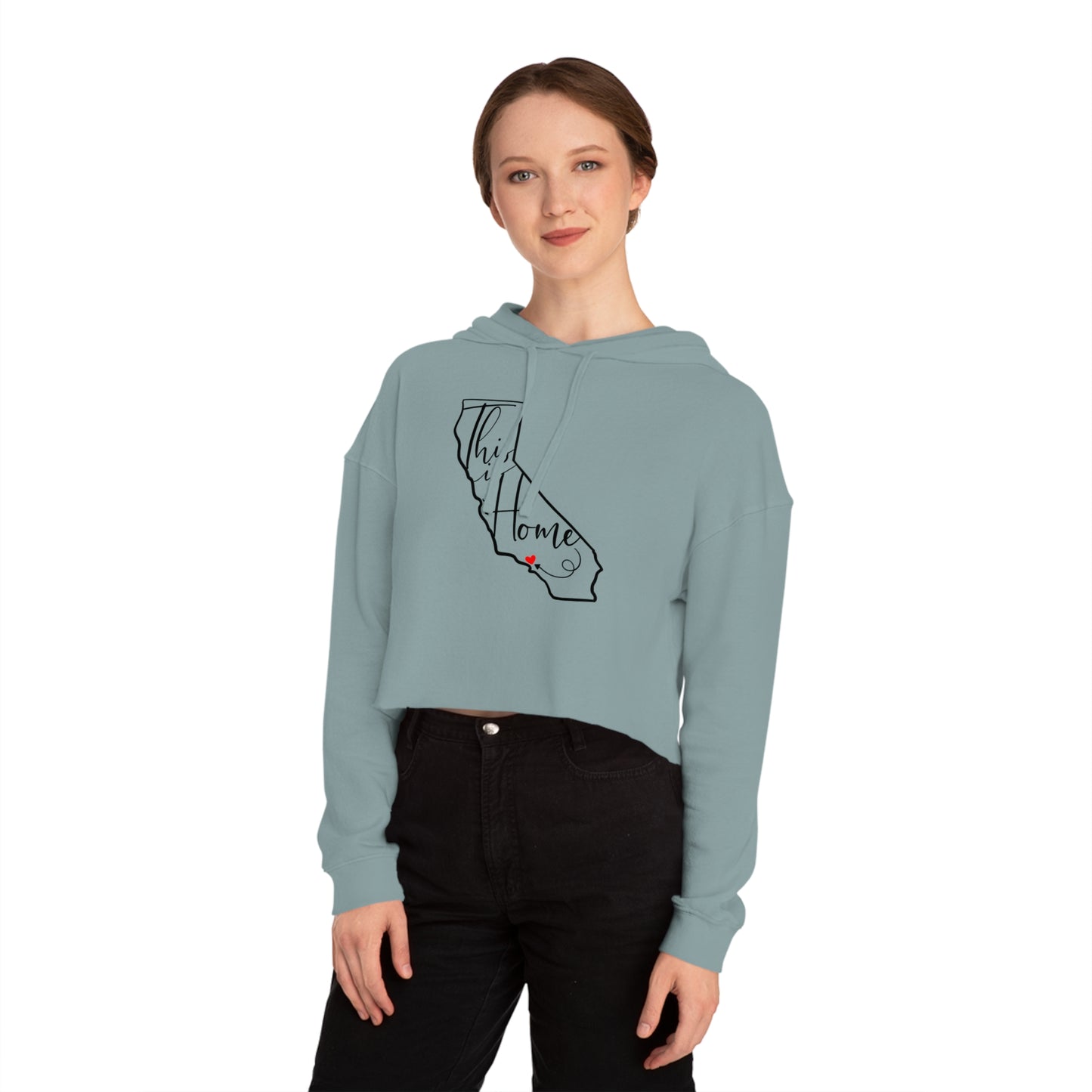 FUNDRAISER: “This is home California women’s Cropped Hooded Sweatshirt