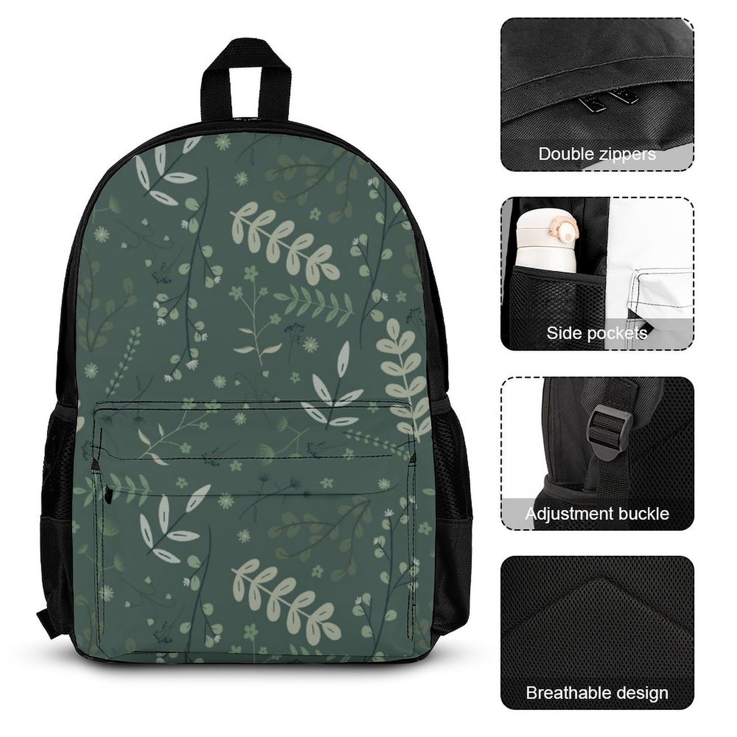 Set of 3 Bags (Backpack, Lunch Bag & Pencil Pouch) | Whispering Greens – Forest