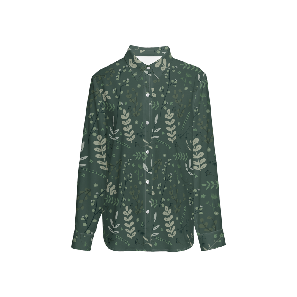 Women's Classic Long Sleeve Button-Up Shirt Silky-like Elegance