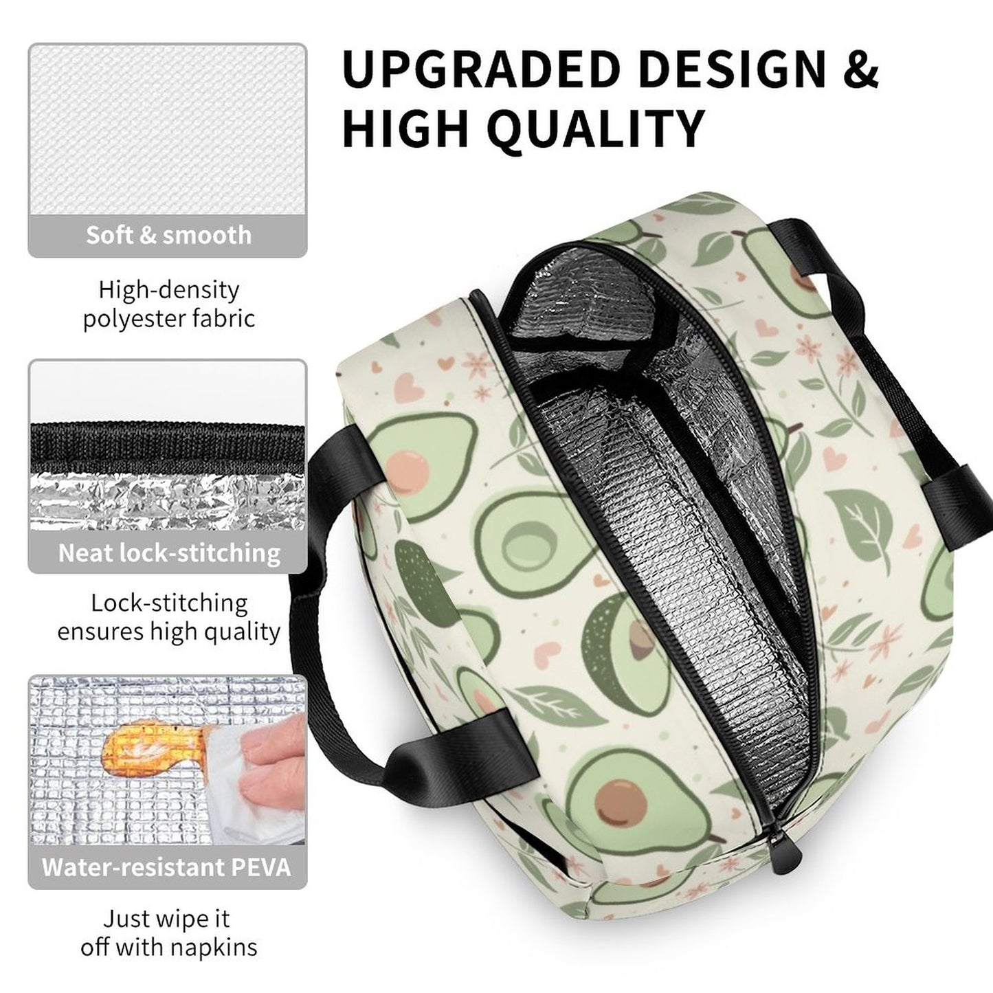 Large Insulated Lunch Totes for Adults (All-Over Printing)