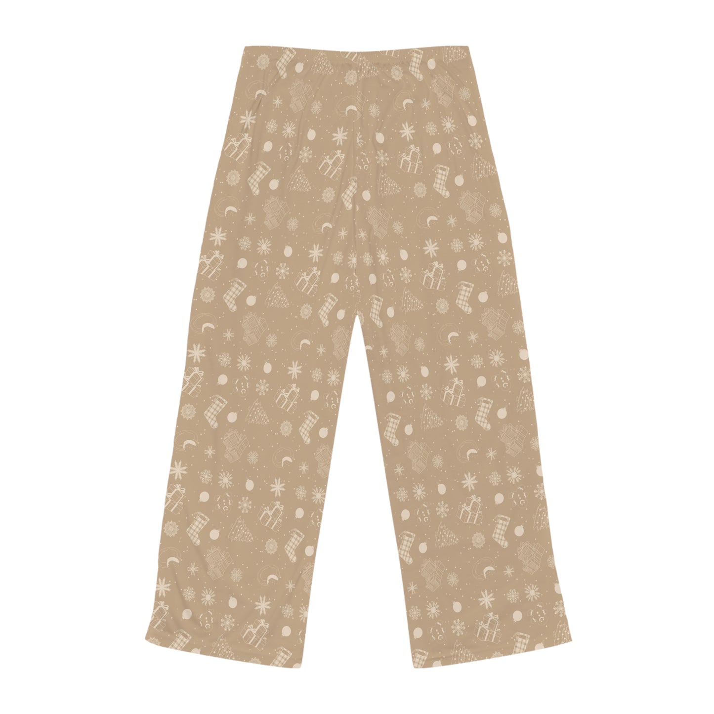 Beige Christmas - Cozy Holiday Women's Pajama Pants - Festive Winter Design