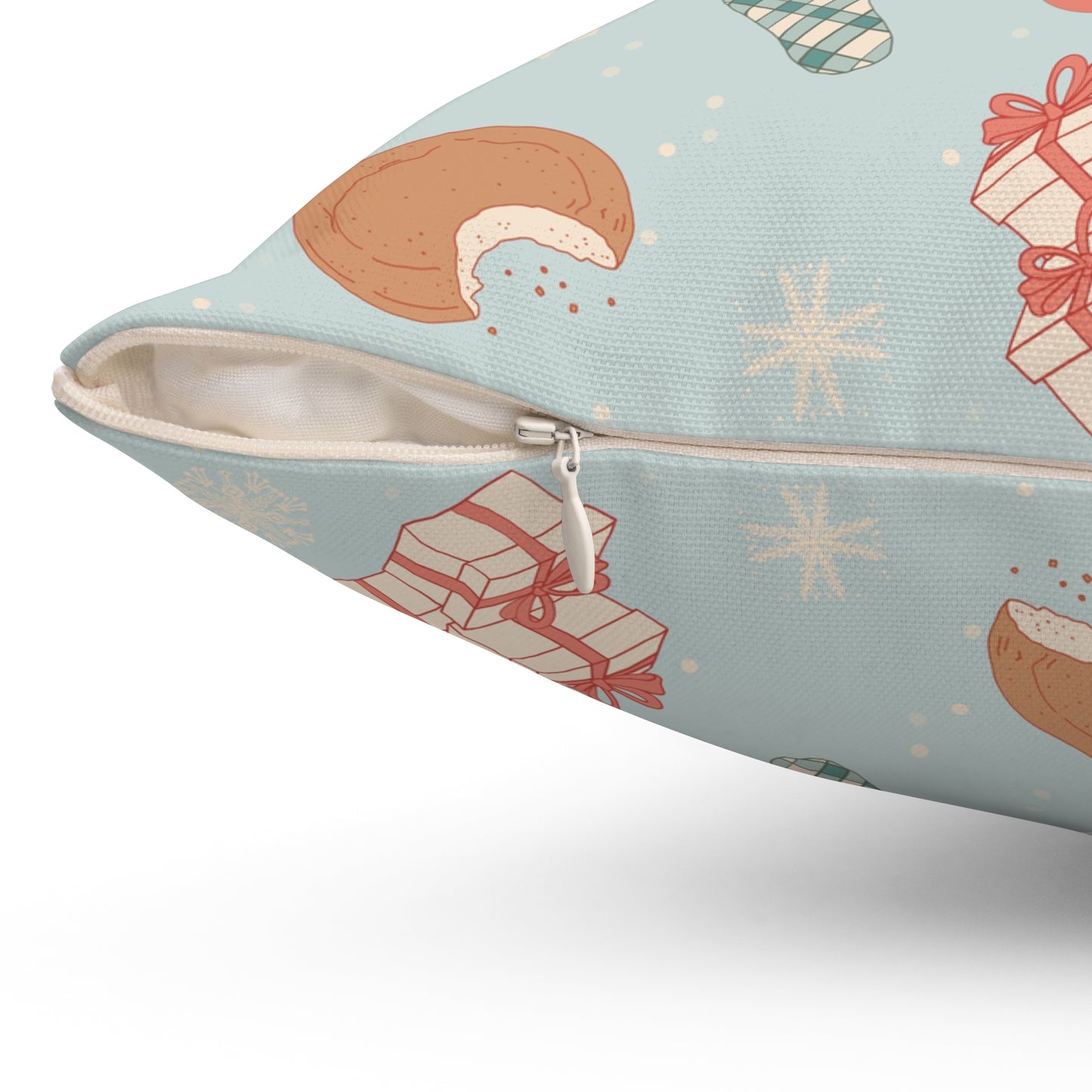 Cozy Holiday Decor Pillow – Festive Gifts & Gingerbread Design