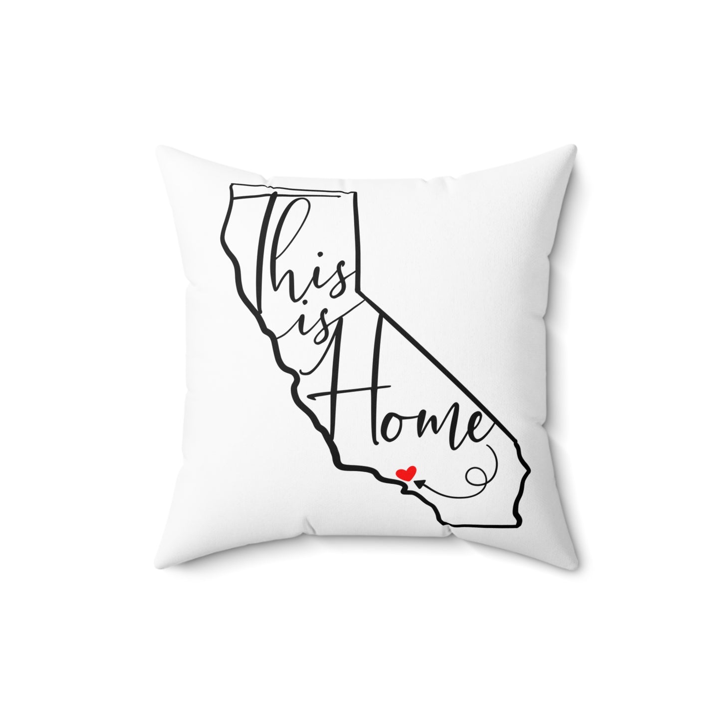 FUNDRAISER: “This is home” California Home Decorative Pillow | Cozy Accent Cushion with Heart Design