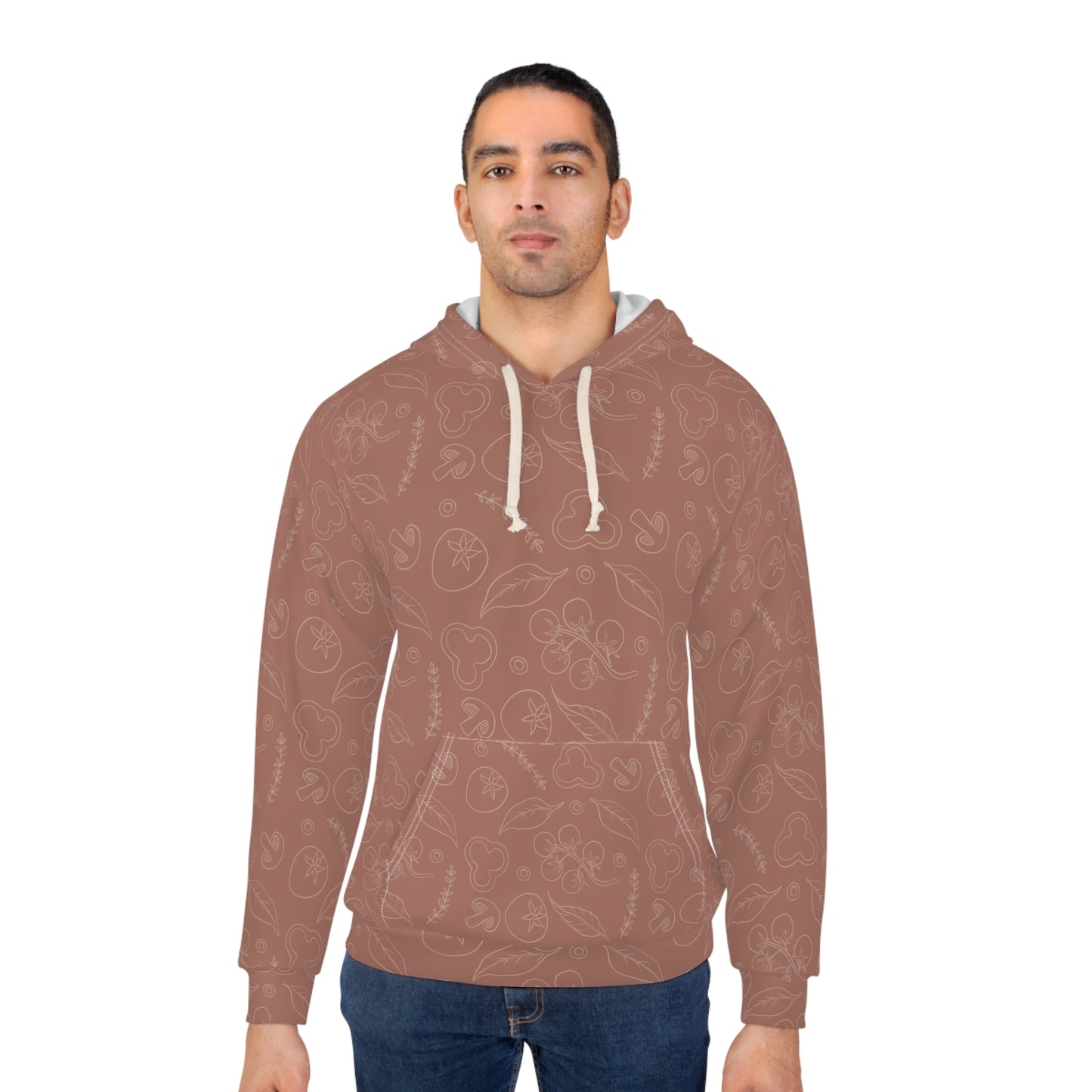Boho pizza Pattern Unisex Pullover Hoodie - Cozy and Chic