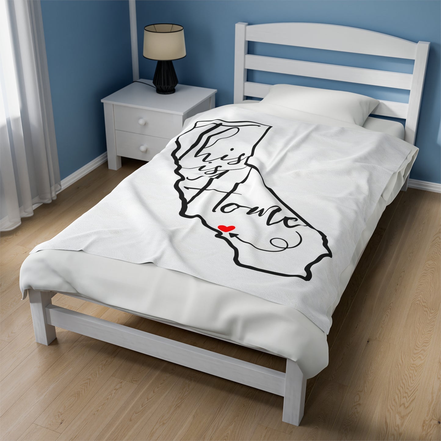 FUNDRAISER: Cozy California Inspired Velveteen Plush Blanket - 'This is Home'