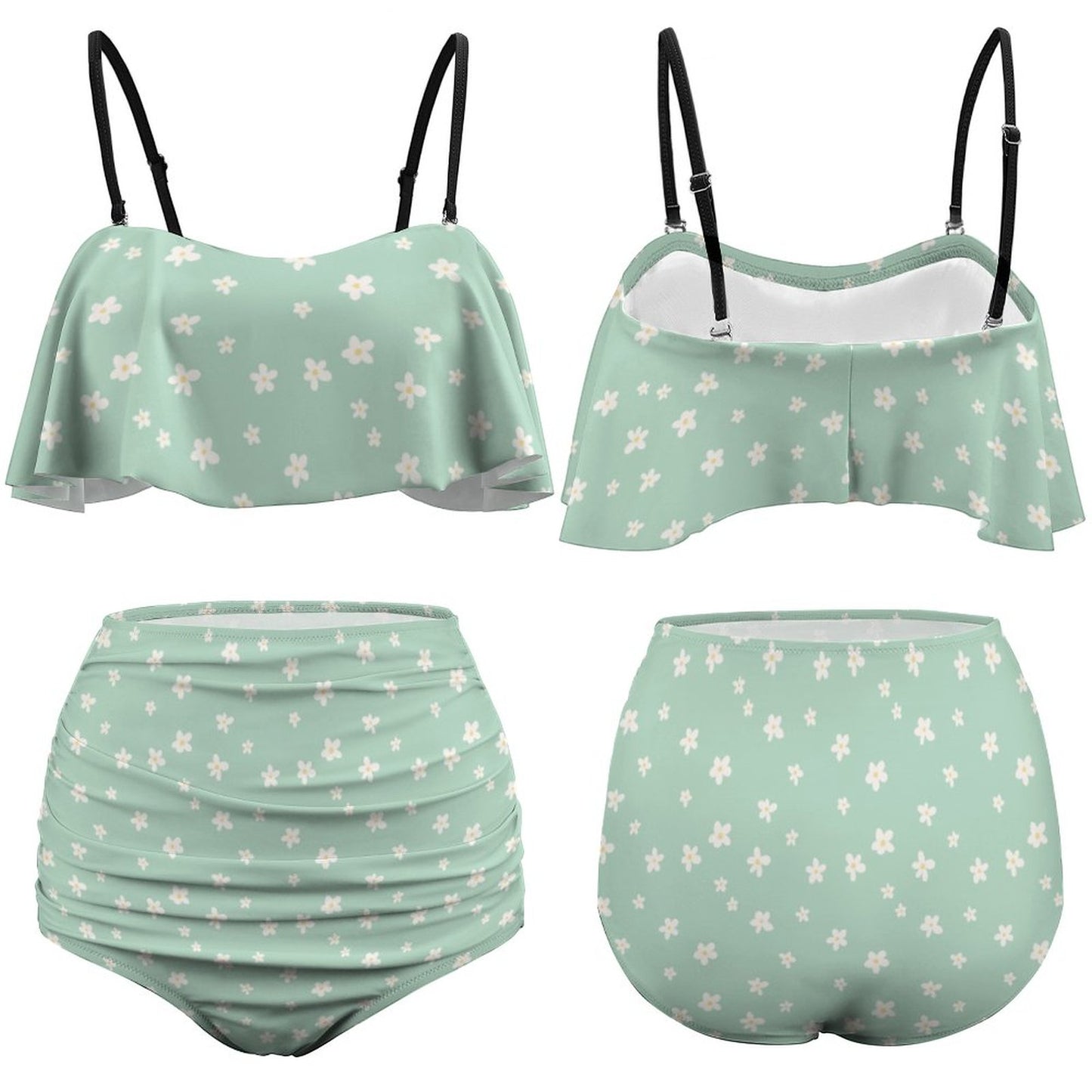 2-Piece Ruffle Tankini Swimsuit BK2080 (All-Over Printing)