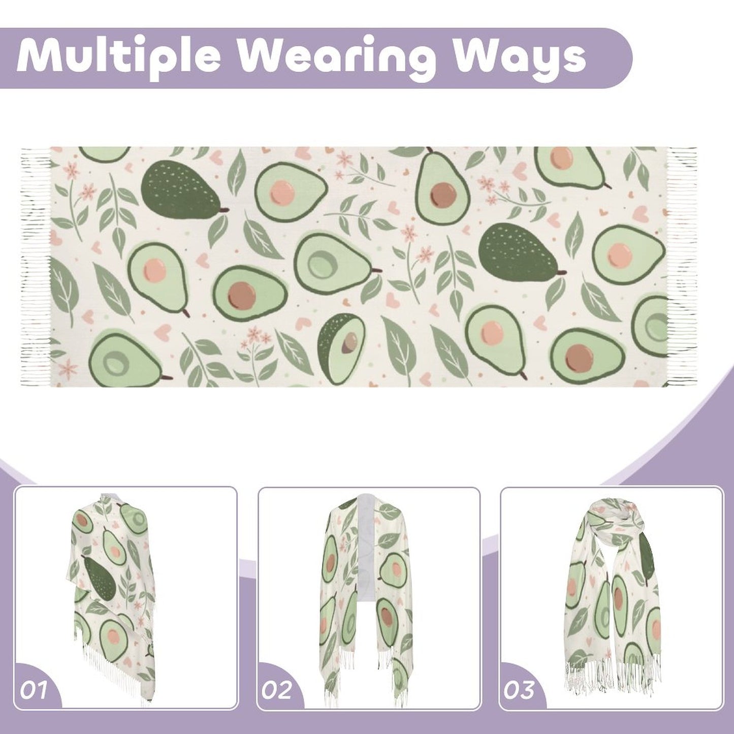 Cashmere-like Tassel Scarf (All-Over Printing)