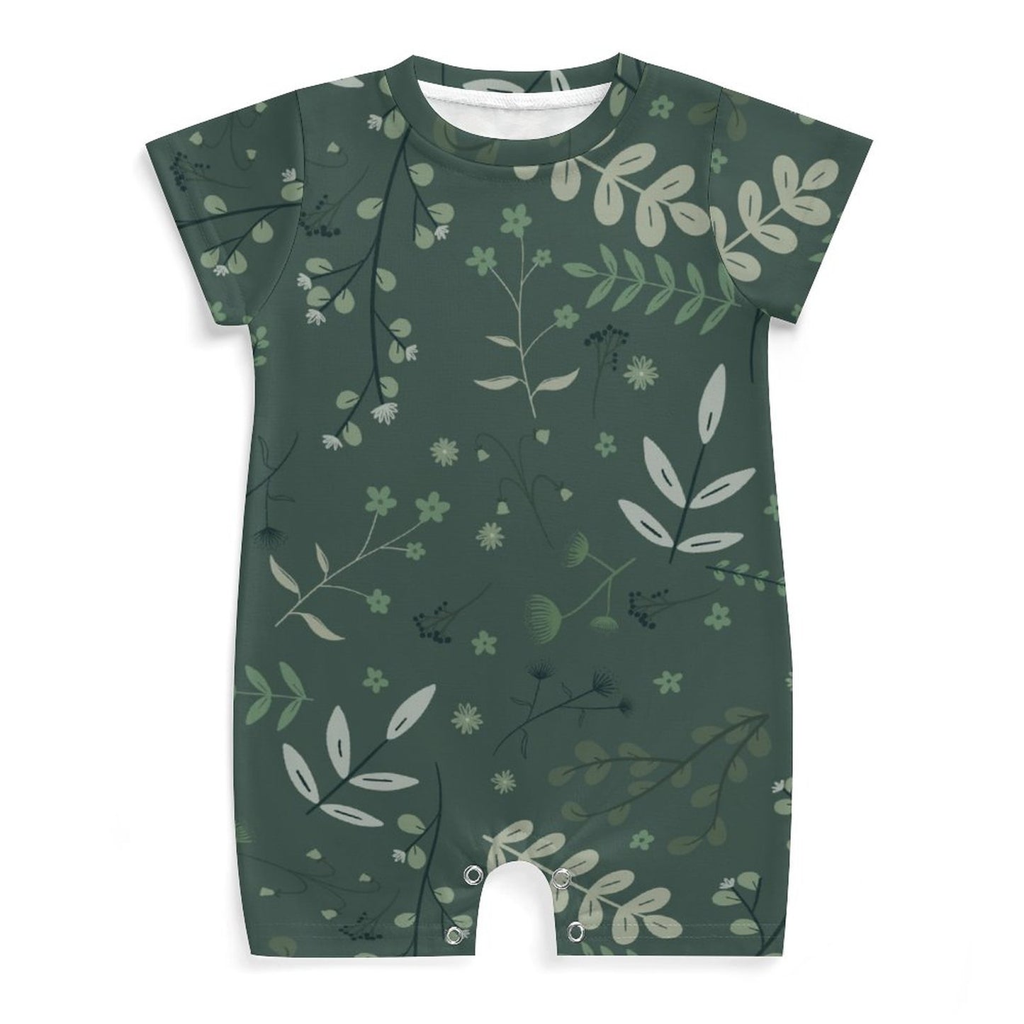 Short Sleeve Baby Bodysuit Romper | Whispering Greens – Forest