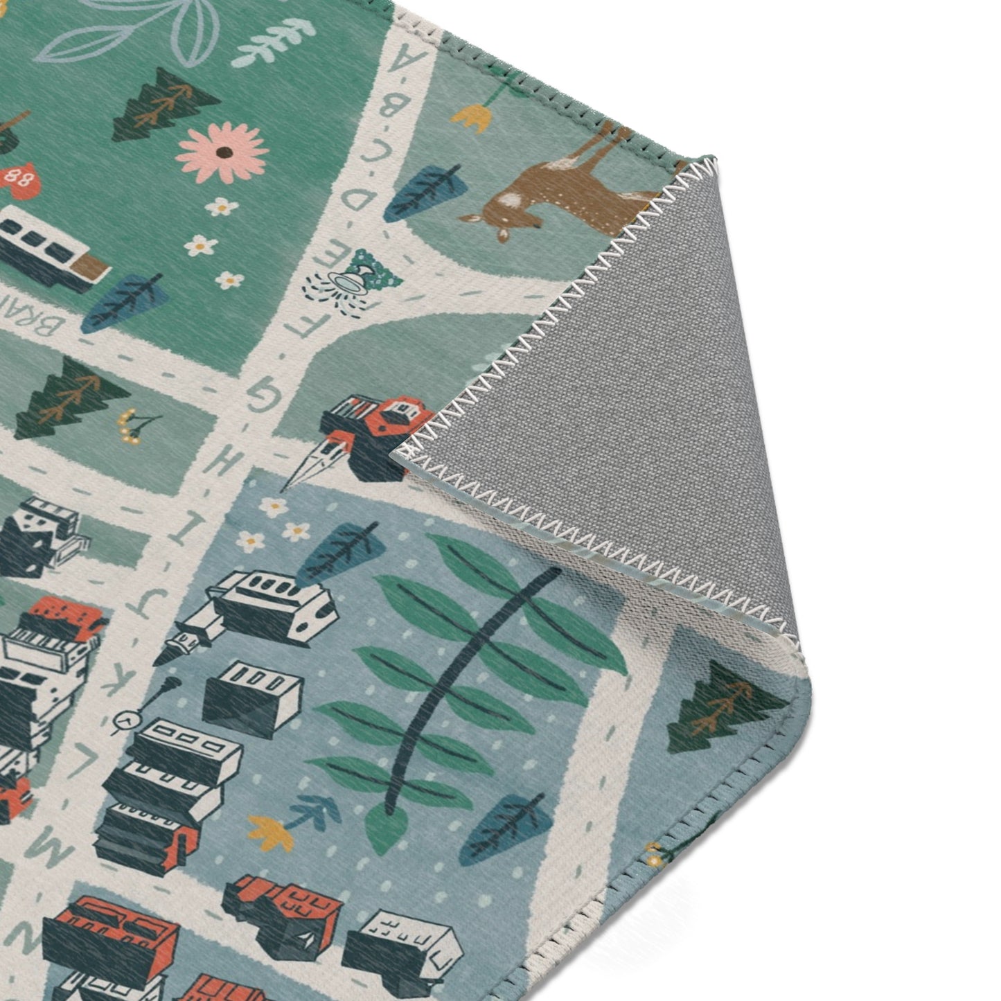 Whimsical Neighborhood Map Activity Area Rug - Cozy Home Décor for kids room