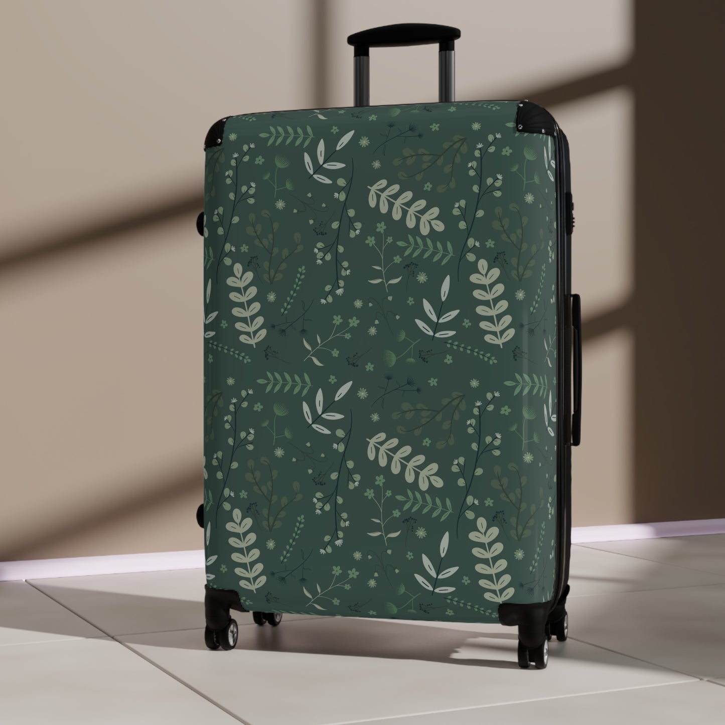 Botanical Print Suitcase - Stylish Travel Luggage for Adventurers