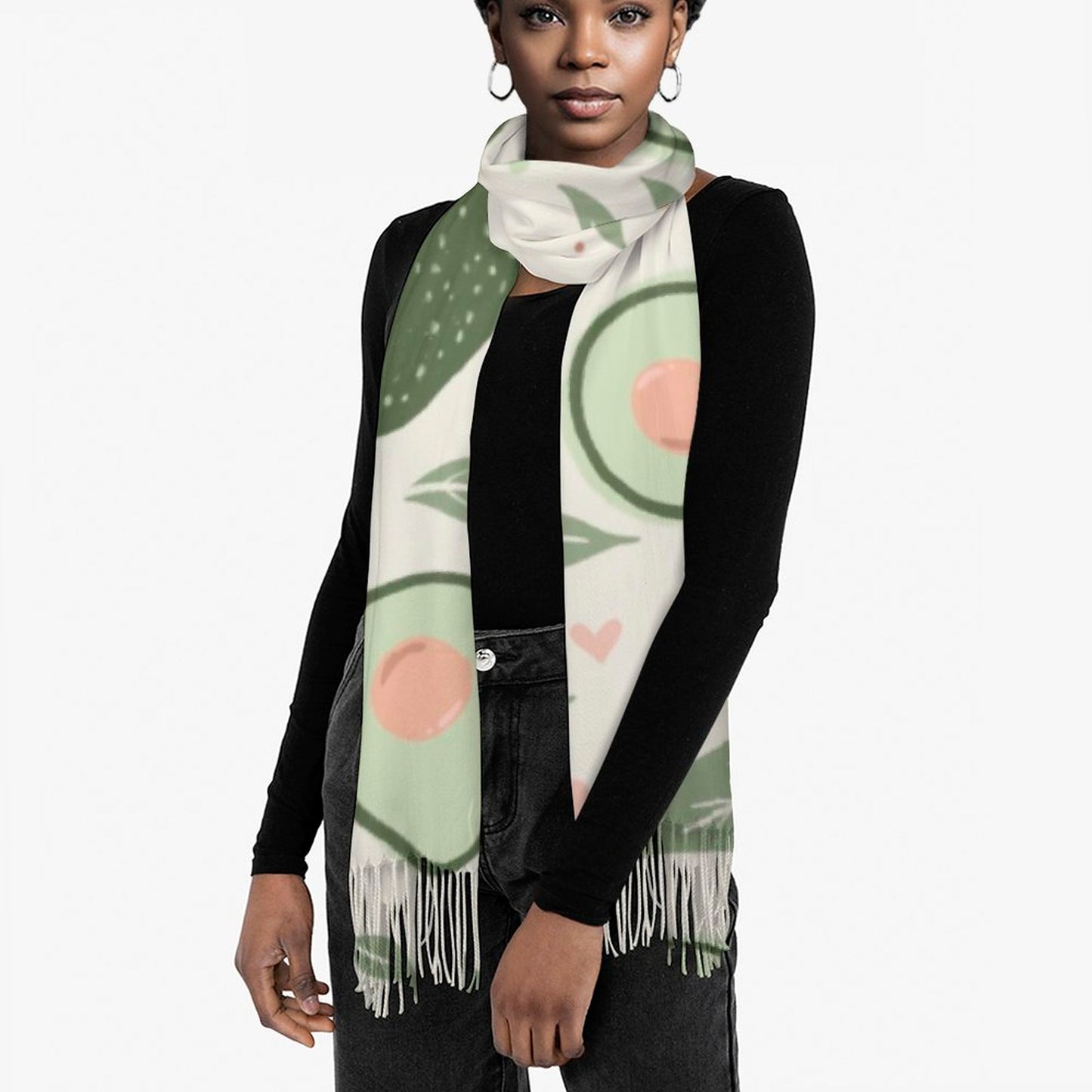 Cashmere-like Tassel Scarf (All-Over Printing)