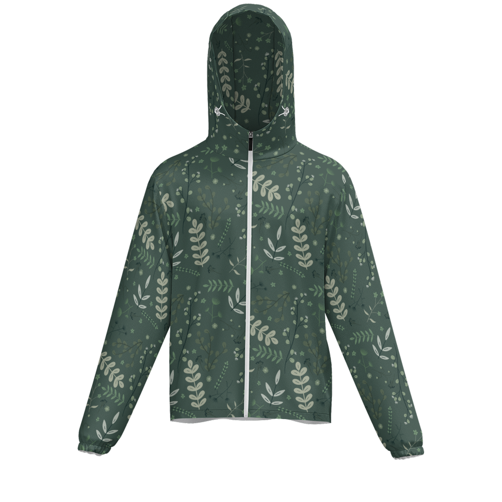 Unisex Full-Zip Hooded Windbreaker Jacket - Water Resistant
