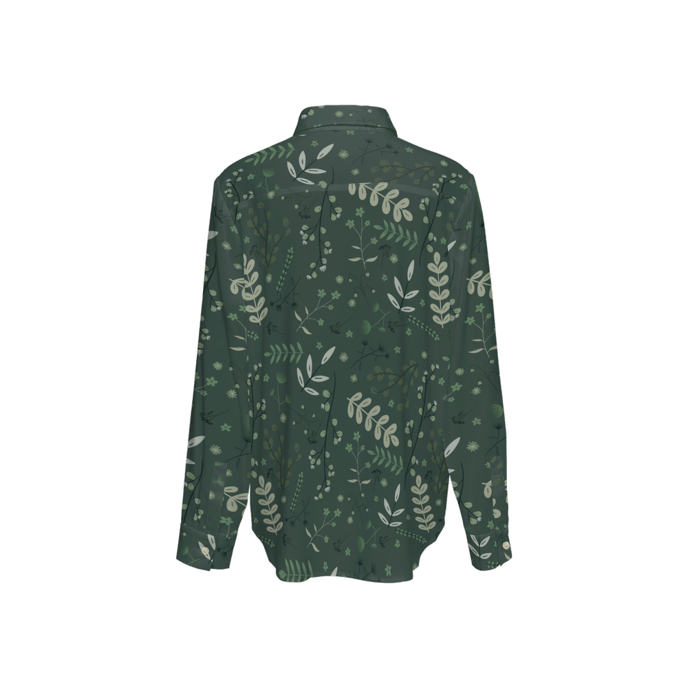 Women's Classic Long Sleeve Button-Up Shirt Silky-like Elegance